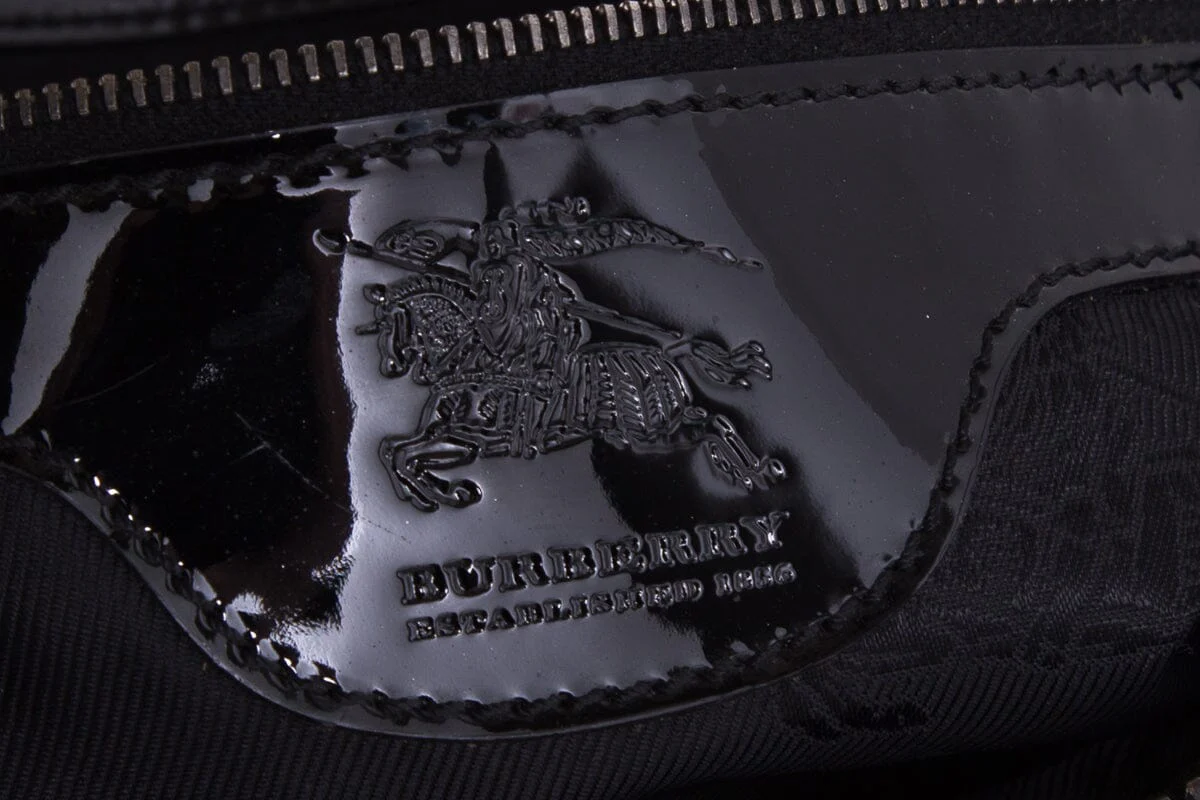 Burberry Brit KNIGHT Black Perforated Patent Duffle - Image 12