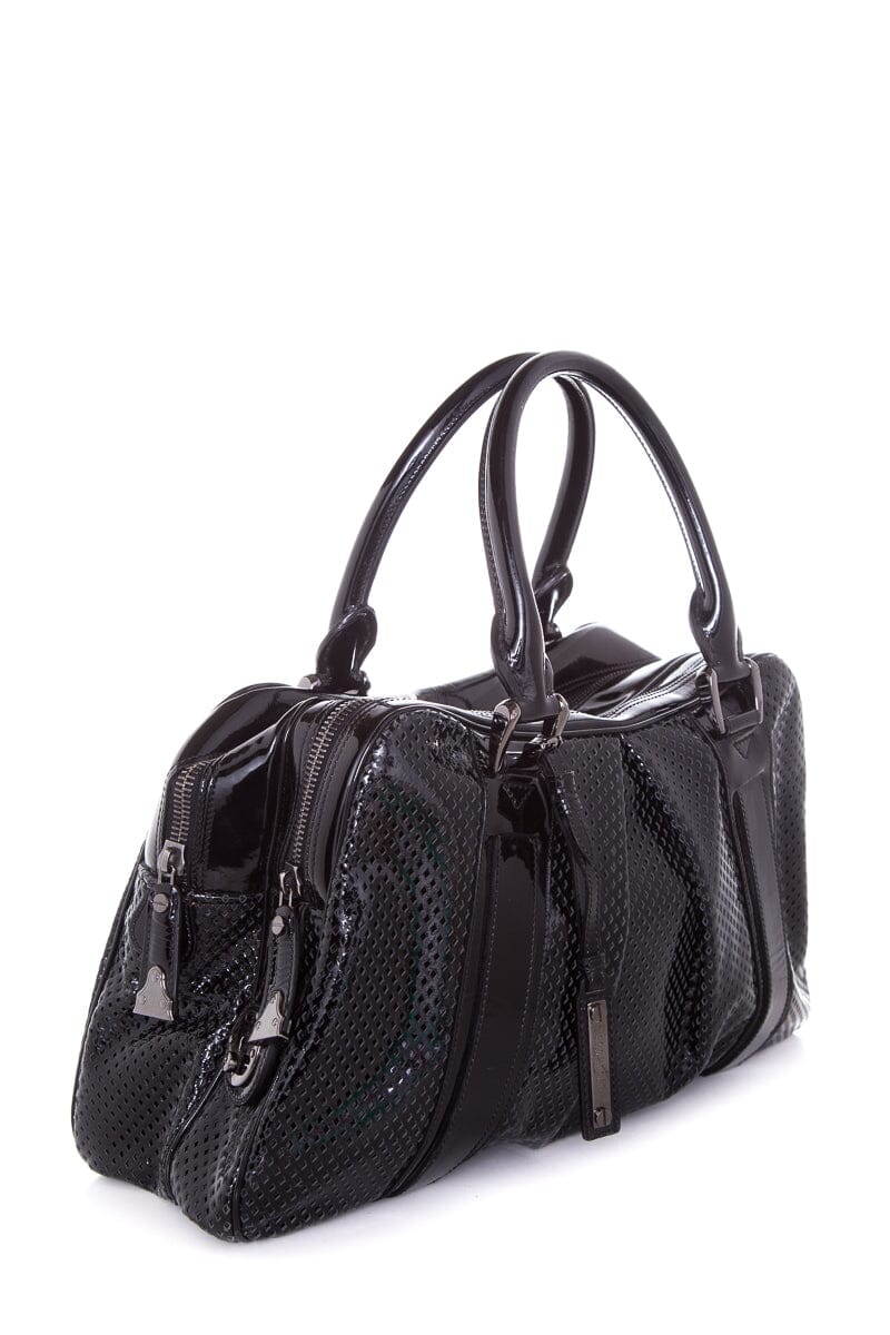 Burberry Brit KNIGHT Black Perforated Patent Duffle - Image 3