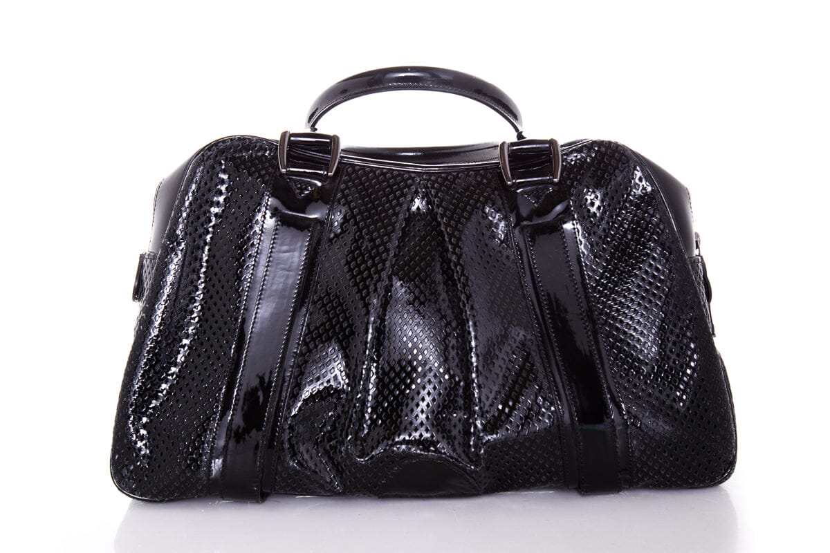 Burberry Brit KNIGHT Black Perforated Patent Duffle - Image 4