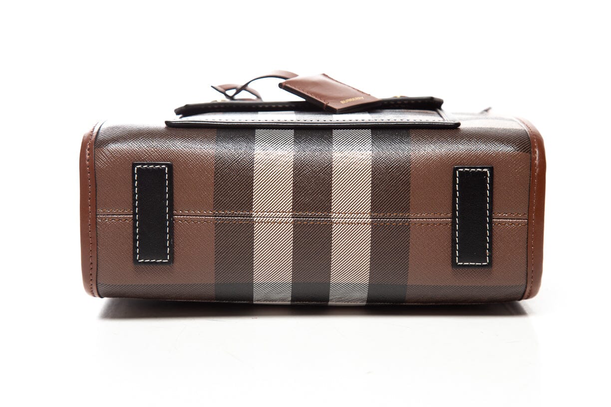 Burberry Canvas Brown Check Mini Freya Tote Bag - Image 5