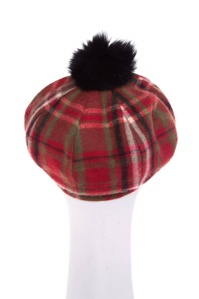 Burberry Cashmere Nova Check Pattern Beret SZ M - Image 4