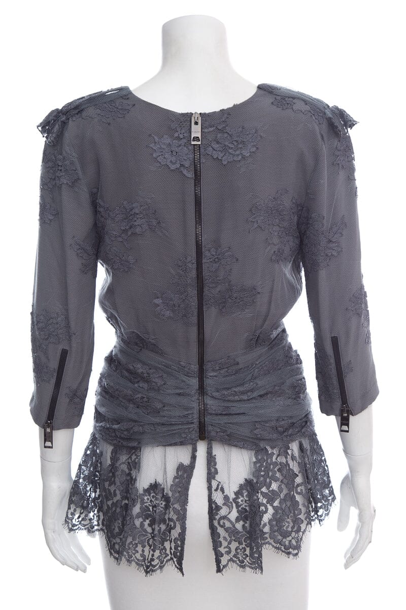 Burberry Grey Lace Top SZ 42 NWT - Image 3