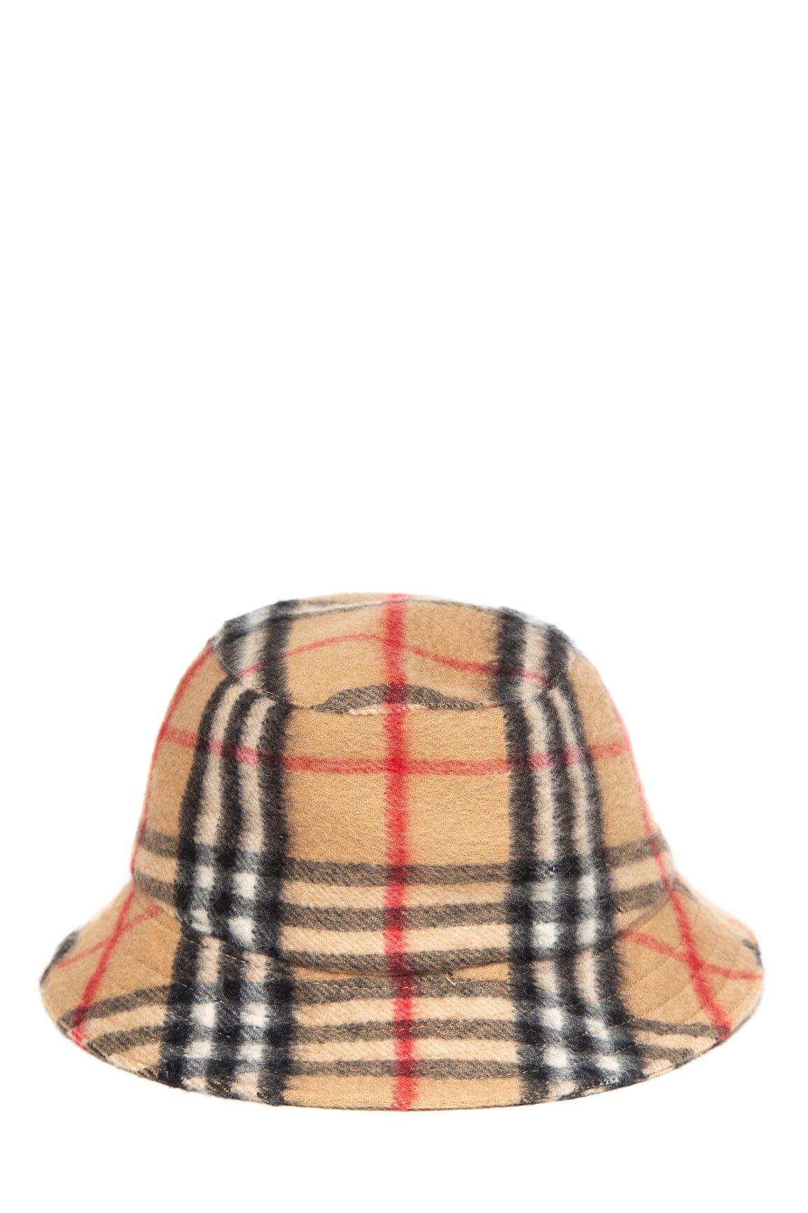 Burberry Nova Check Pattern Cashmere Bucket Hat SZ M