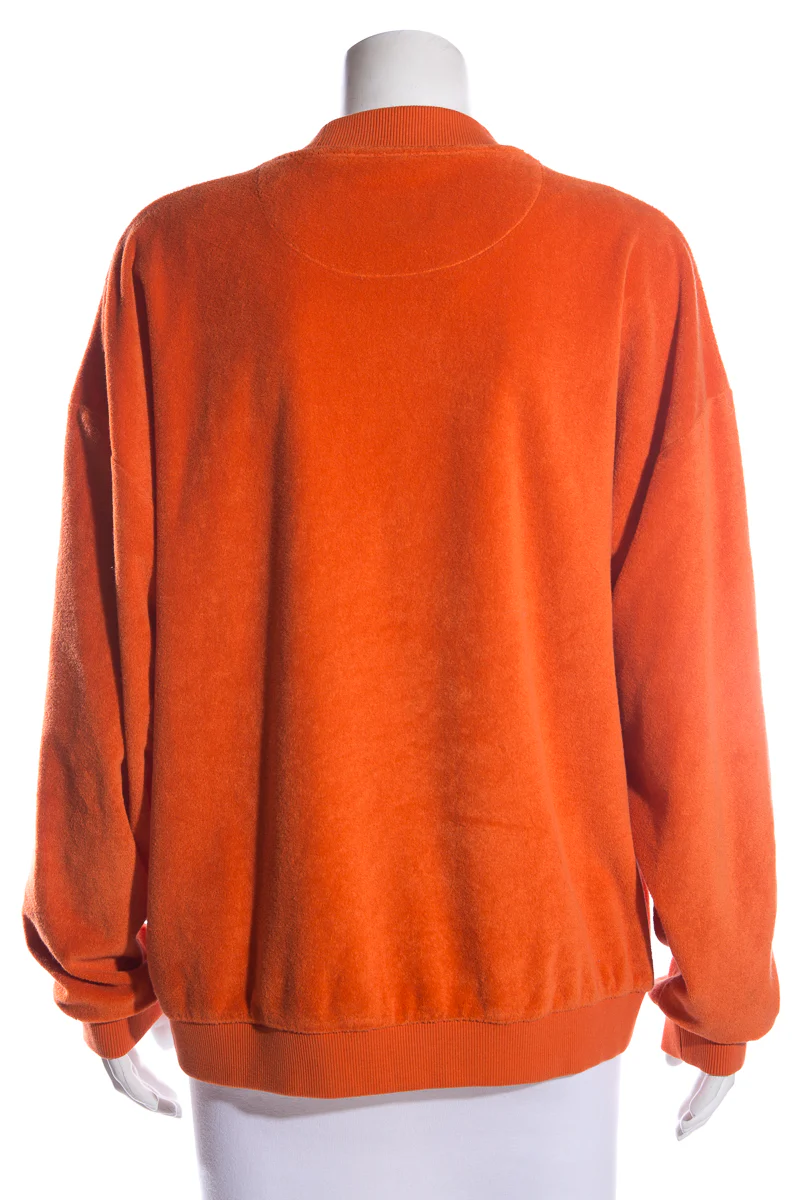 Burberry Orange & Multi Graphic Print Terry Cloth Sweatshirt SZ M - Image 3