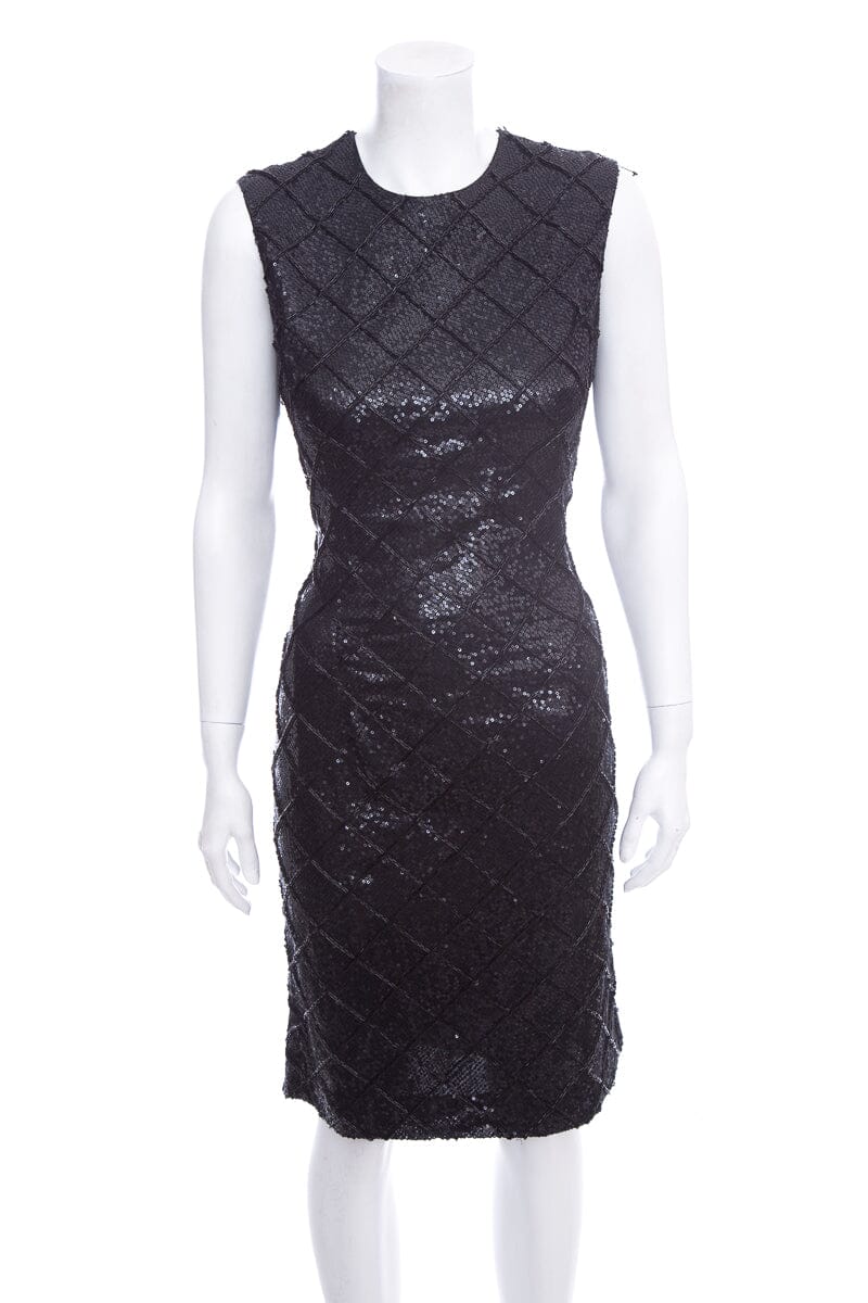 Carolina Herrera Black Beaded Dress SZ 8