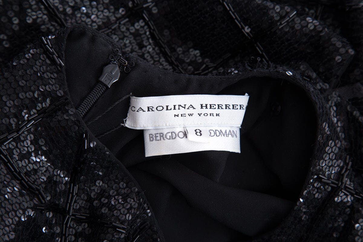 Carolina Herrera Black Beaded Dress SZ 8 - Image 4