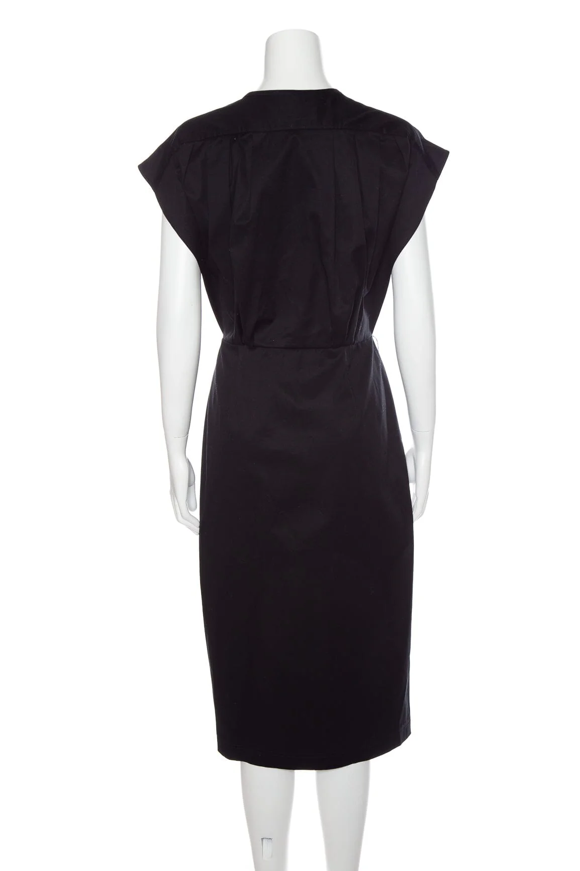 Carolina Herrera Black Cotton Short Sleeve Dress SZ 12 - Image 3