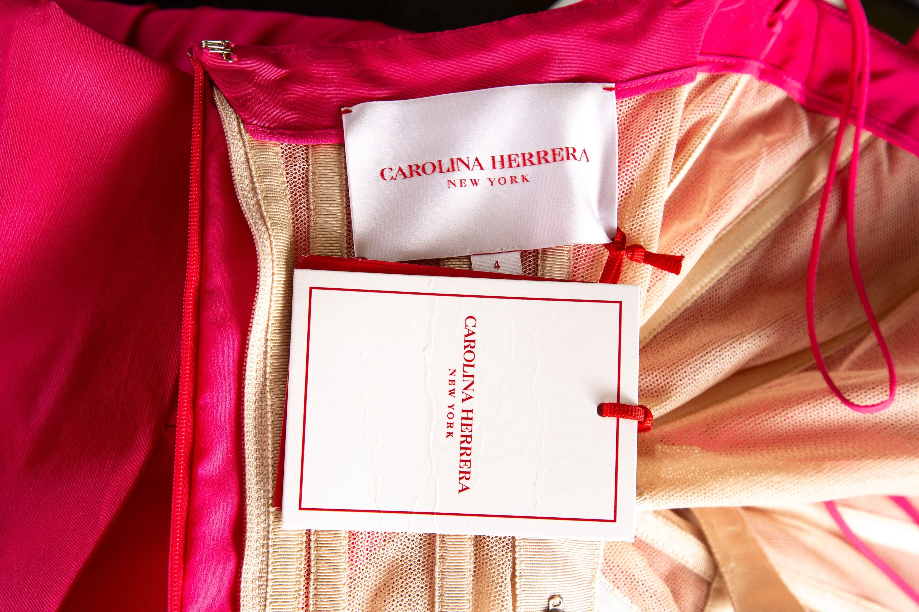 Carolina Herrera Fuchsia Pink Heart Cup Dress SZ 4 NWT - Image 4