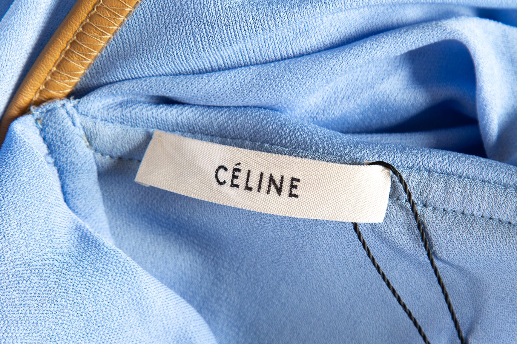 Celine Light Blue Sheer Maxi Dress SZ 40 - Image 4