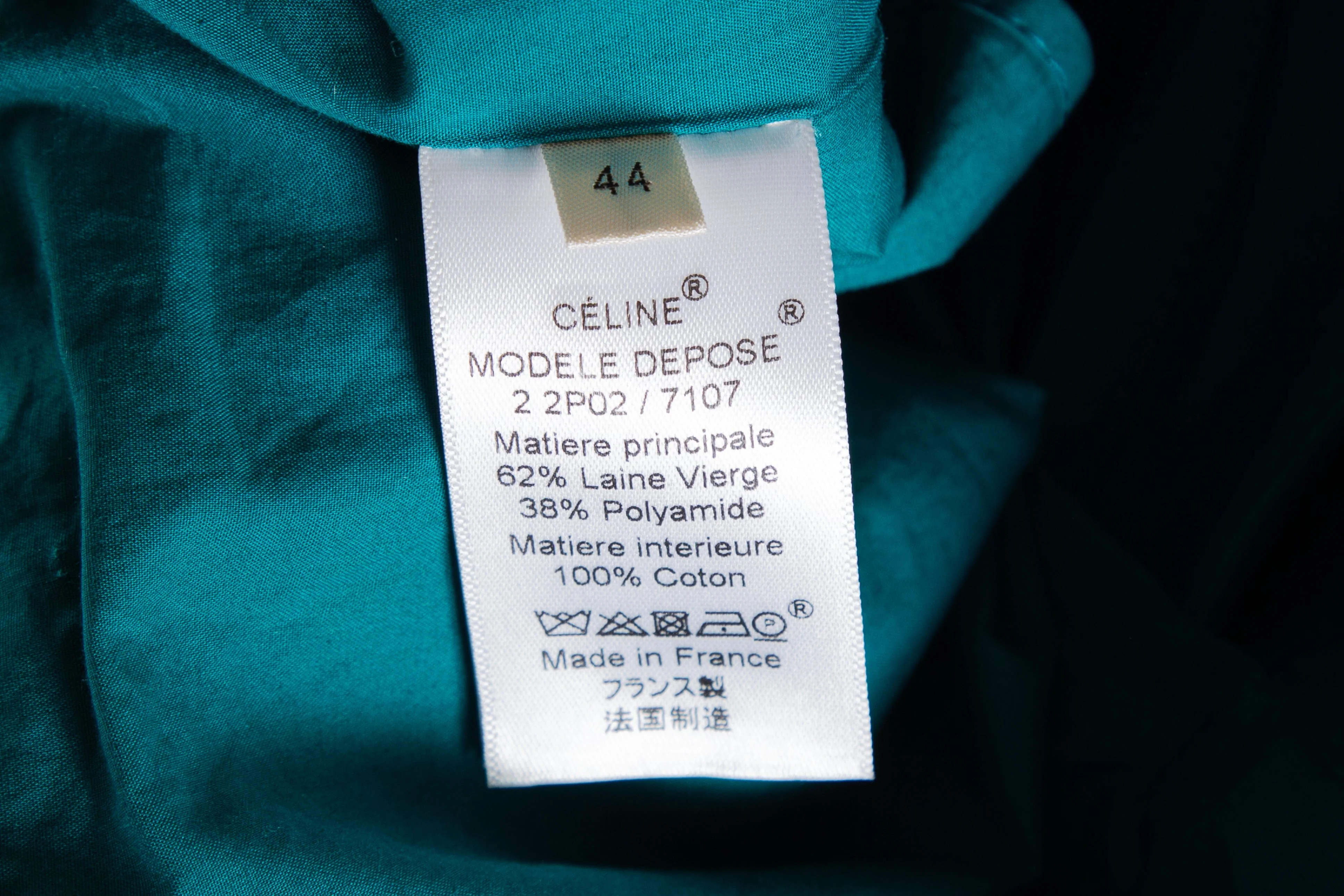 Celine Teal Midi Wrap Skirt SZ 44 - Image 4