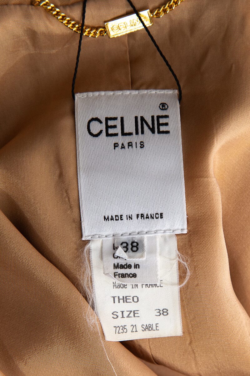 Celine Vintage Camel Trench Coat SZ 38 - Image 4