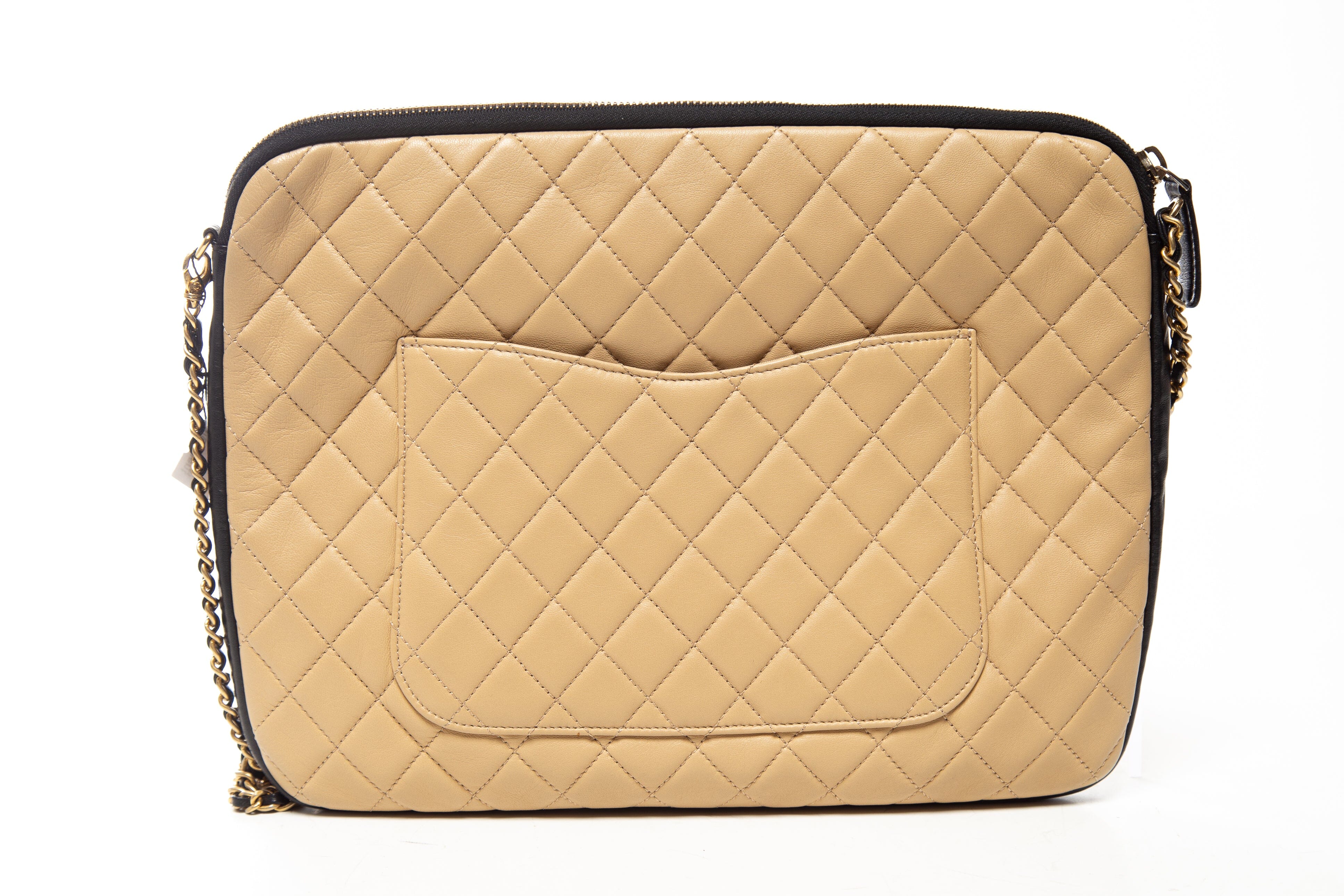 Chanel '16-17 Beige and Black Quilted Lambskin Small Girl Jacket Cross-Body - Image 4