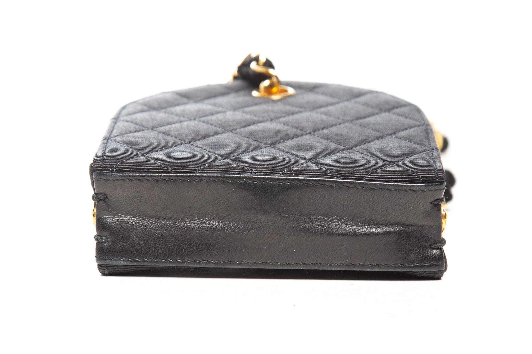 Chanel 1990 Vintage Black Quilted Canvas Mini Box Clutch Bag - Image 5