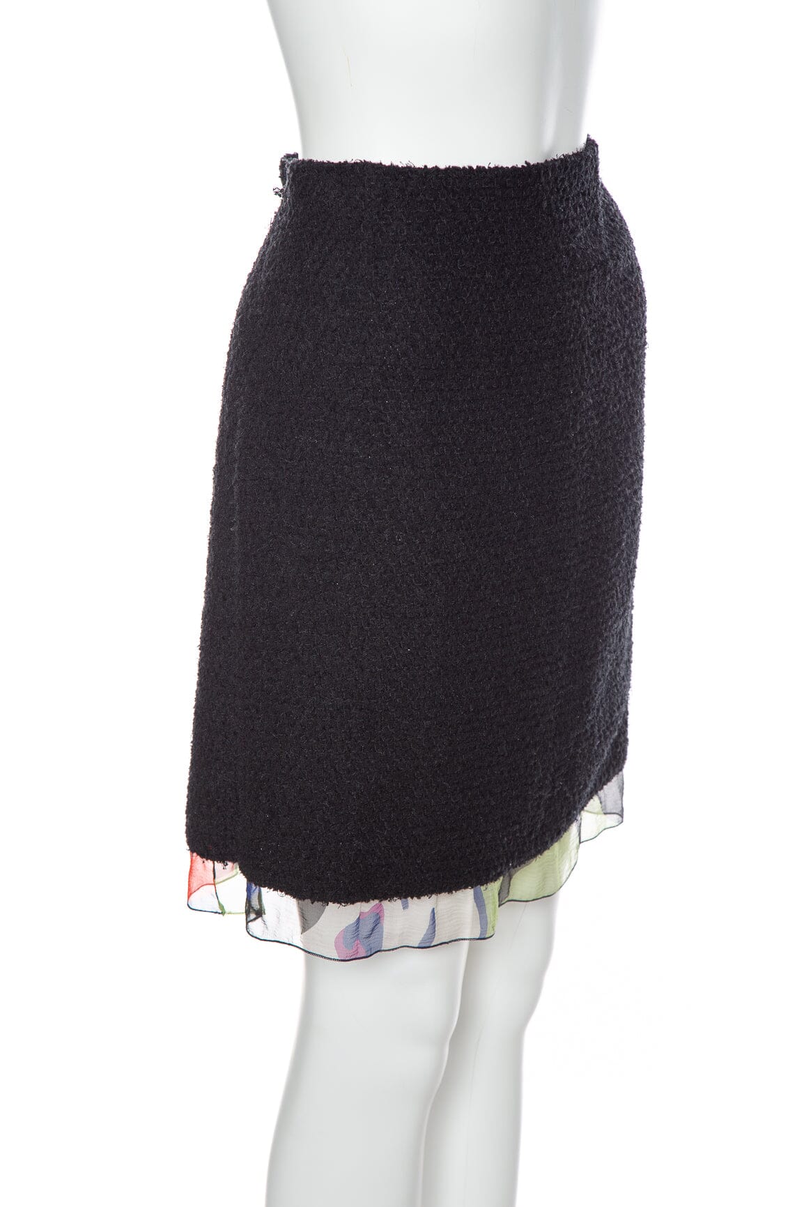 Chanel 2000 Black Multi Tweed Skirt SZ 42 - Image 2