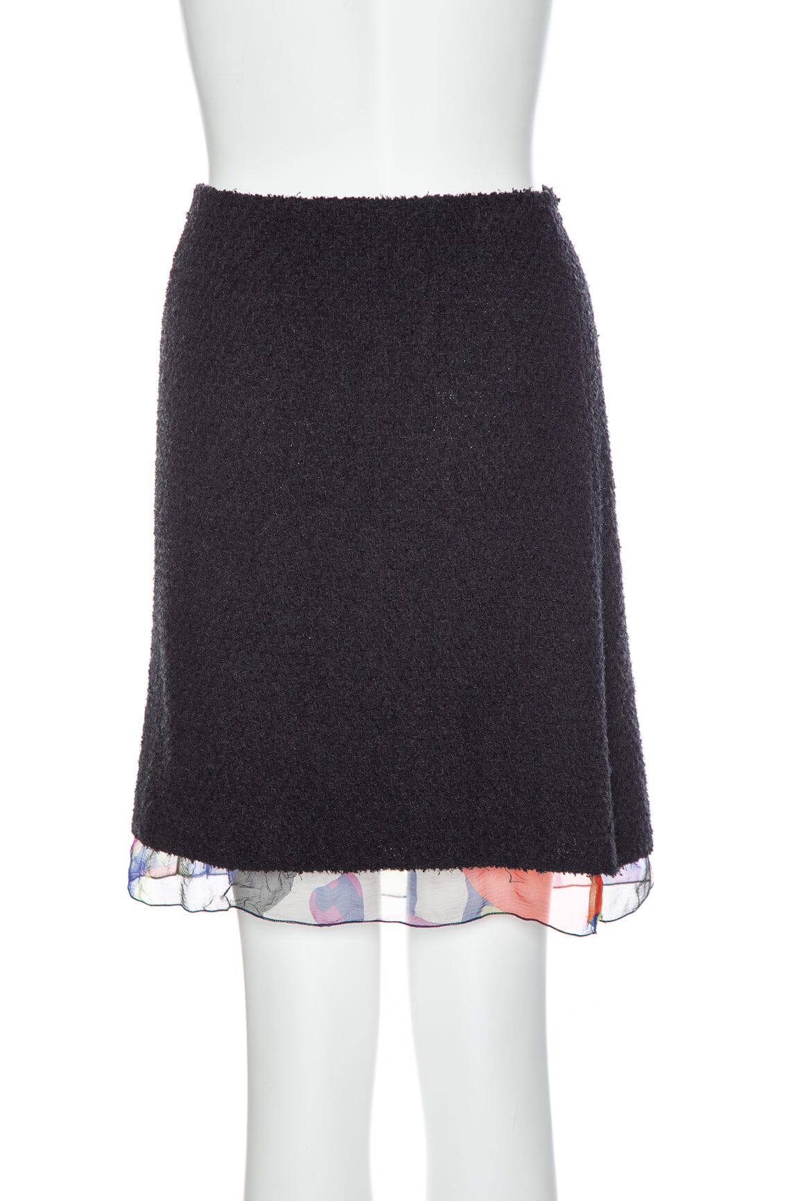 Chanel 2000 Black Multi Tweed Skirt SZ 42 - Image 3