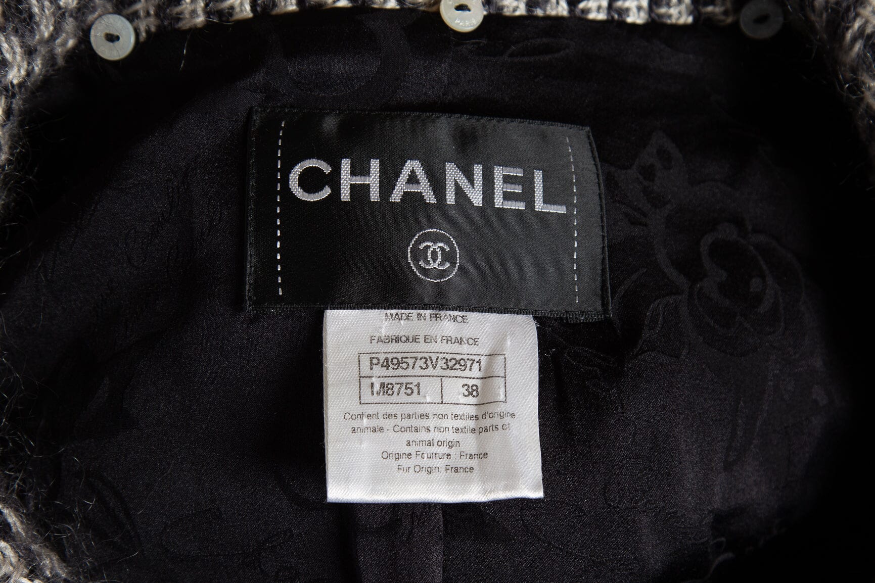 Chanel 2010/20 Navy/White Tweed Knit Coat SZ 38 - Image 5