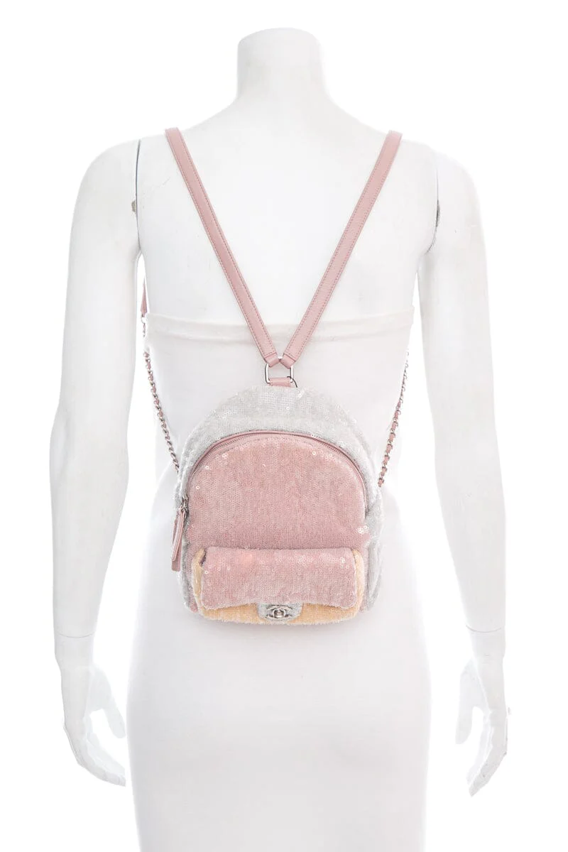 Chanel 2018 Multicolor Sequin Waterfall Tricolor Backpack - Image 2