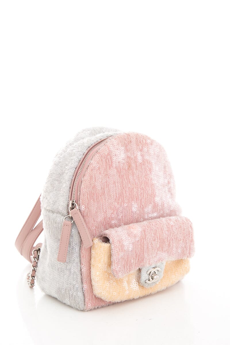 Chanel 2018 Multicolor Sequin Waterfall Tricolor Backpack - Image 3