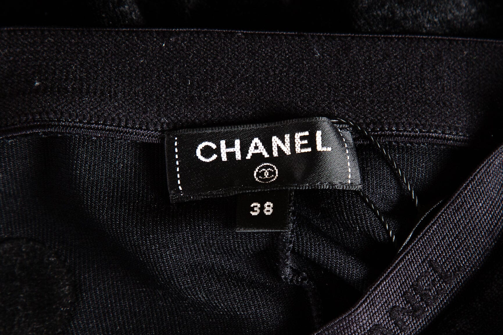 Chanel 2021 Medallion Black Velvet Skinny Pant SZ 38 - Image 4
