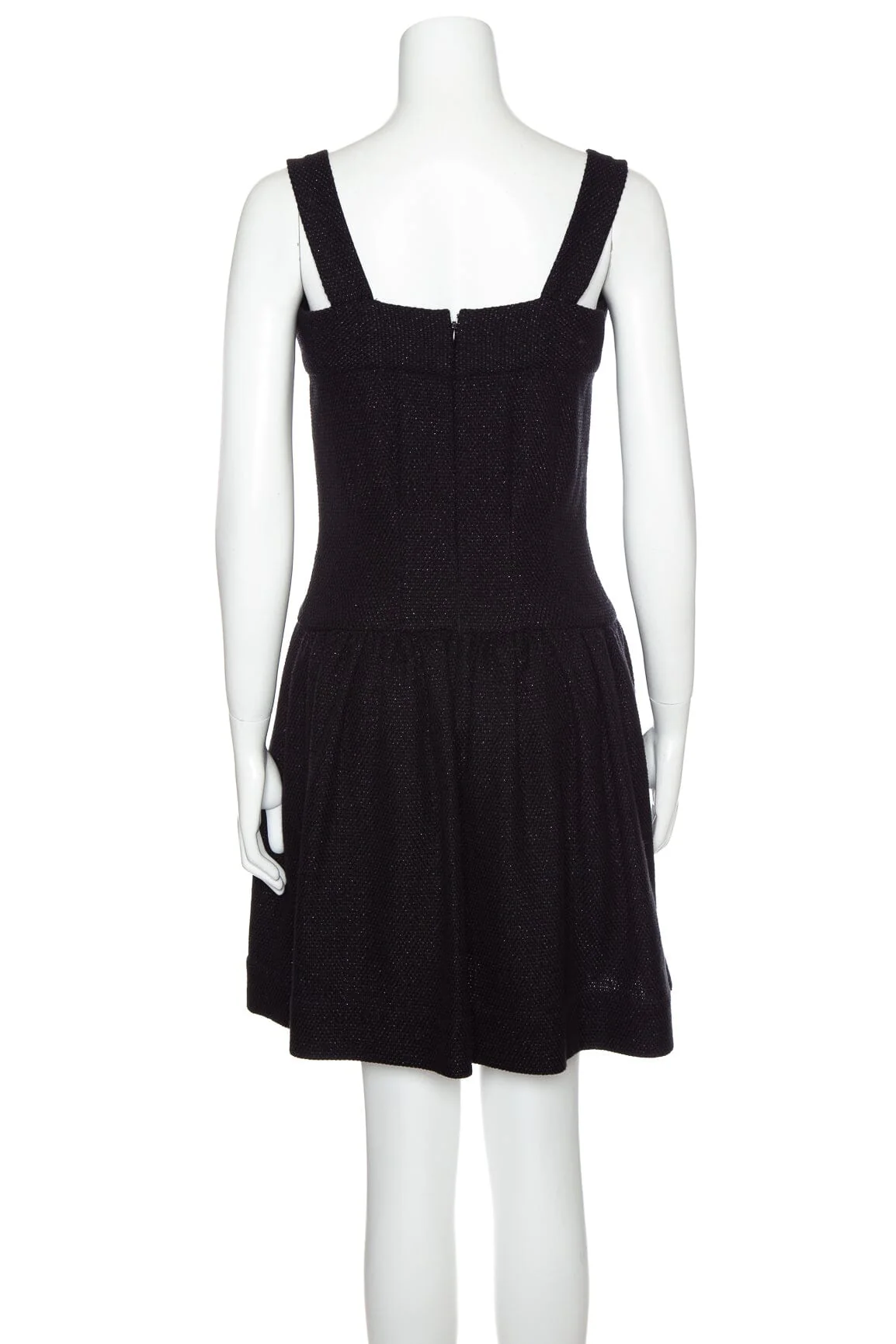 Chanel 2024/25 Black Glitter Tweed Mini Dress SZ 36 - Image 3