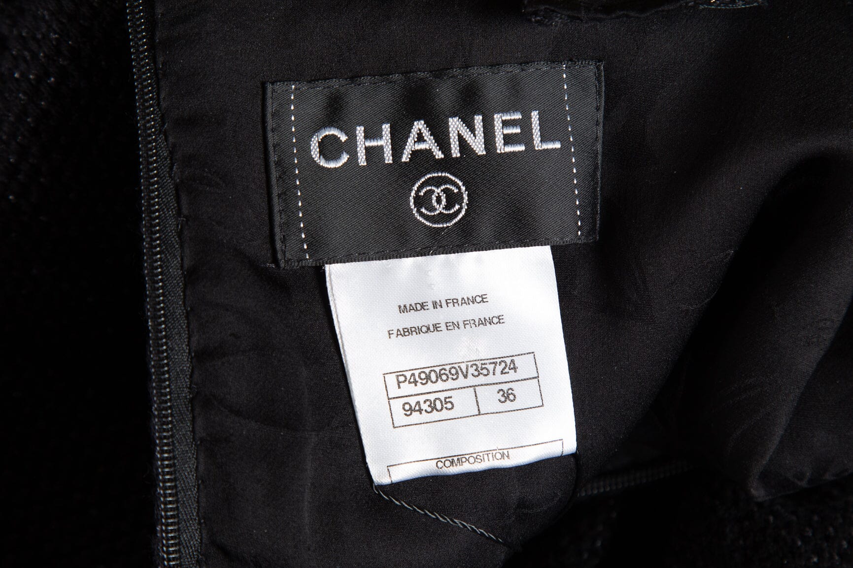 Chanel 2024/25 Black Glitter Tweed Mini Dress SZ 36 - Image 4