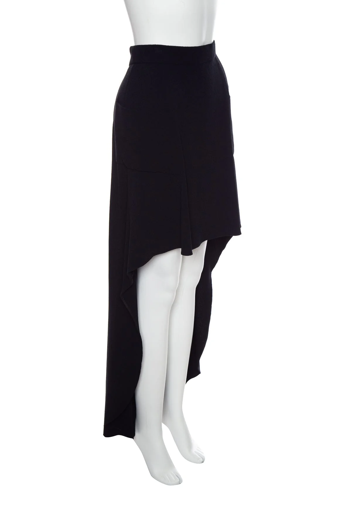 Chanel Black High Low Skirt SZ 36 - Image 2