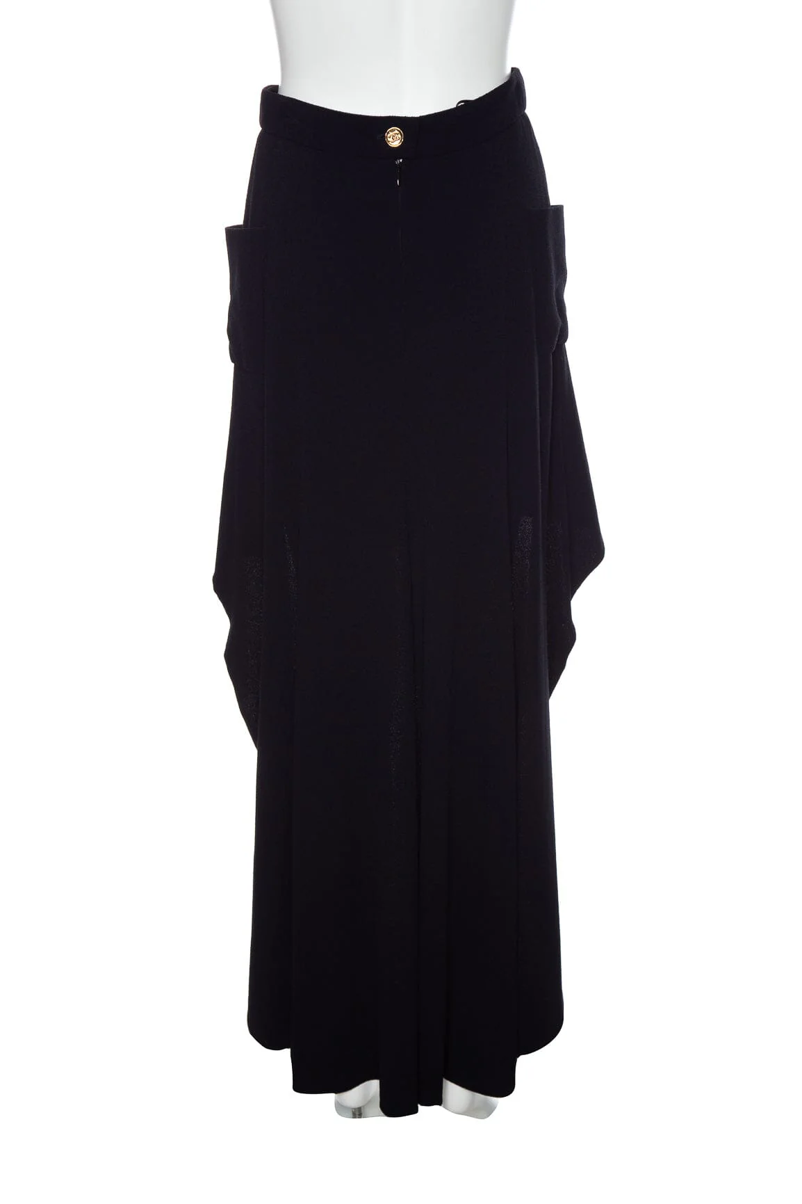 Chanel Black High Low Skirt SZ 36 - Image 3
