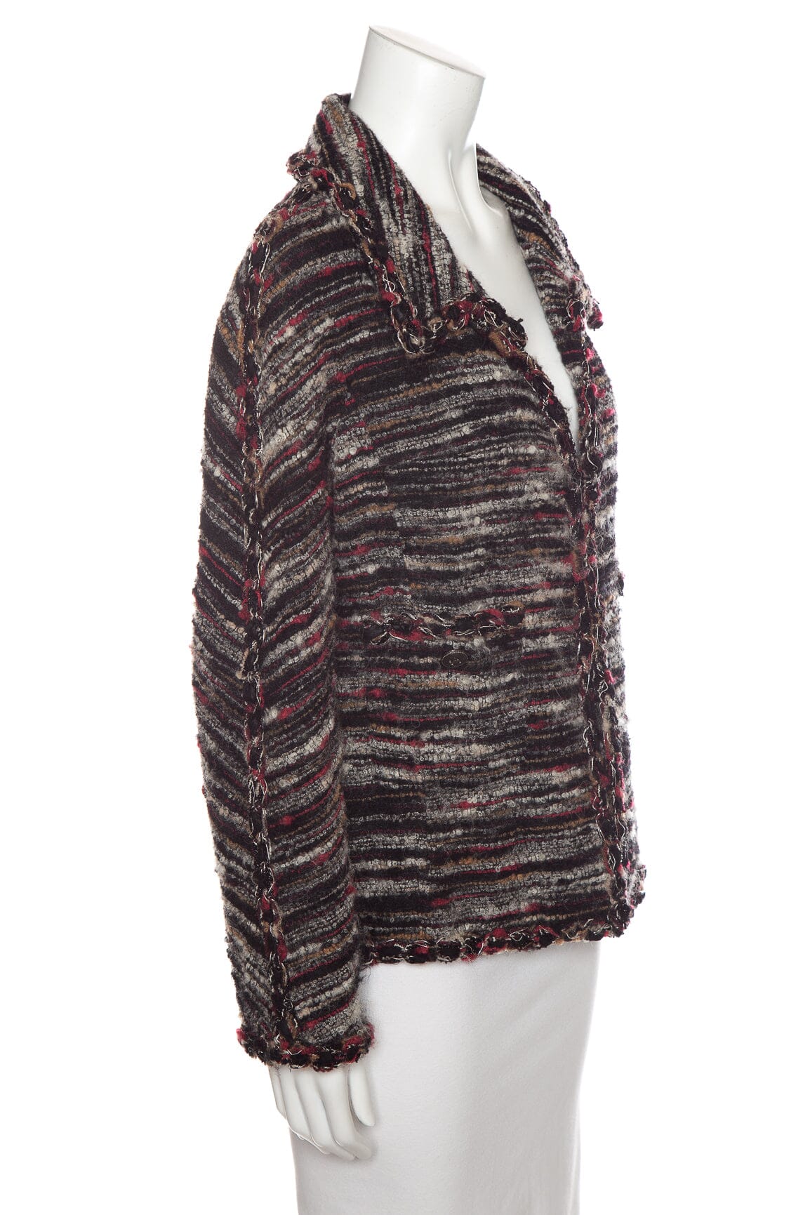 Chanel Black Multi Tweed Pattern Jacket SZ 46 - Image 2