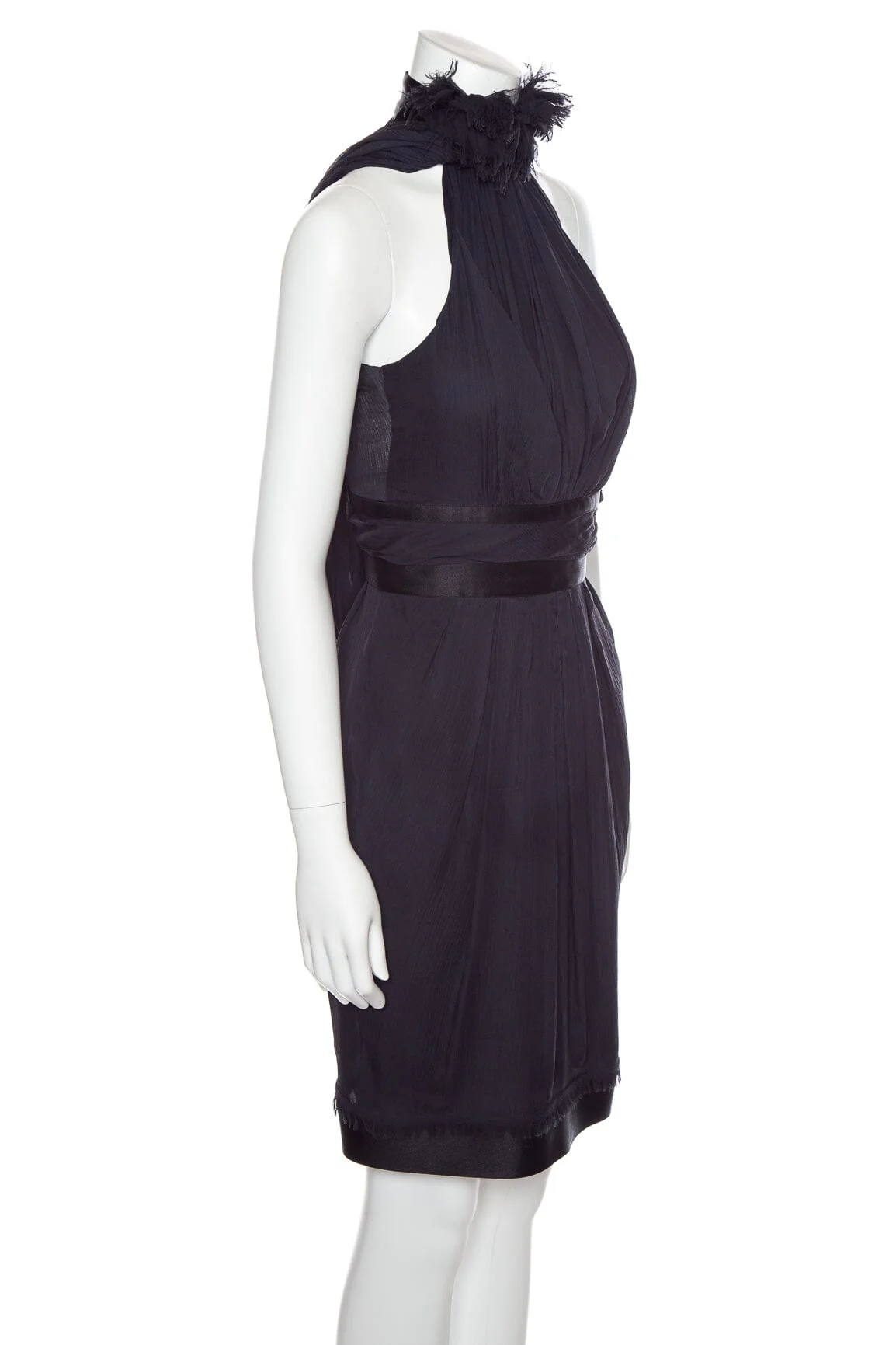 Chanel Black Silk Sleeveless Dress SZ 34 - Image 2