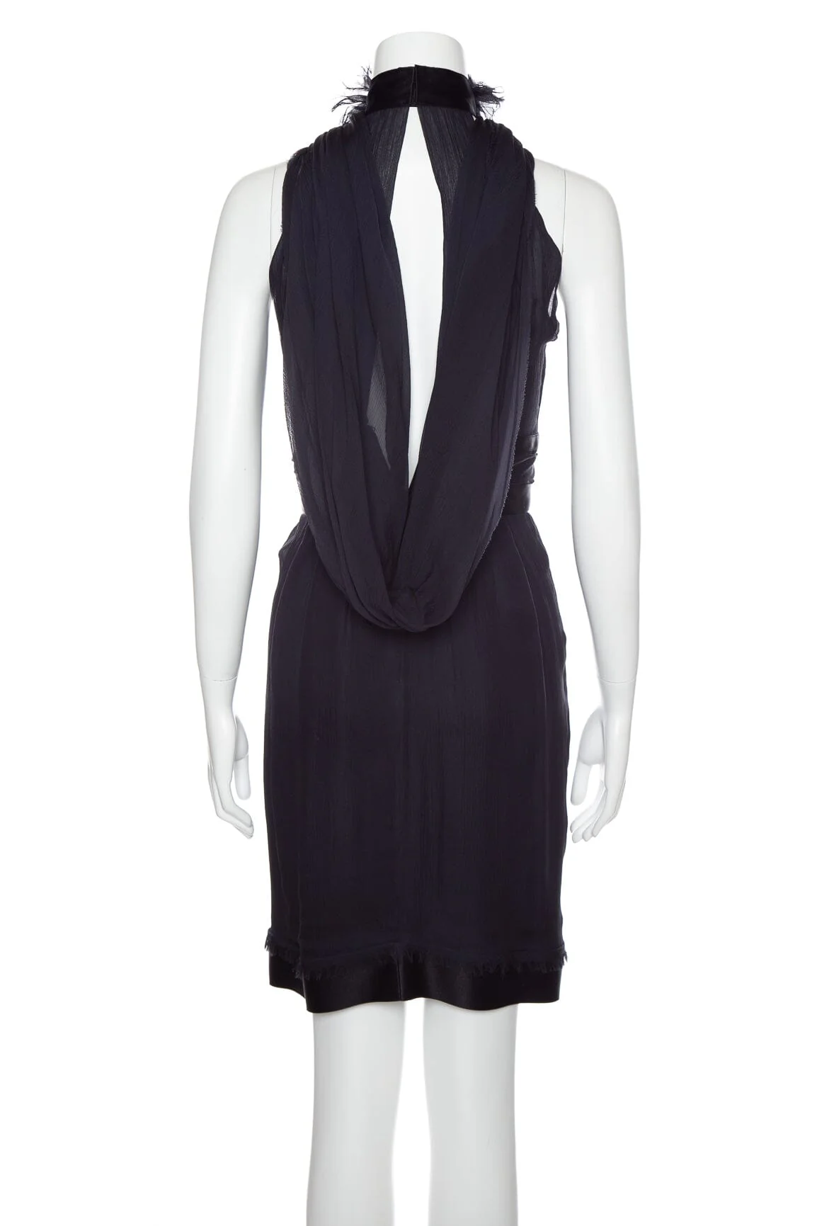 Chanel Black Silk Sleeveless Dress SZ 34 - Image 3