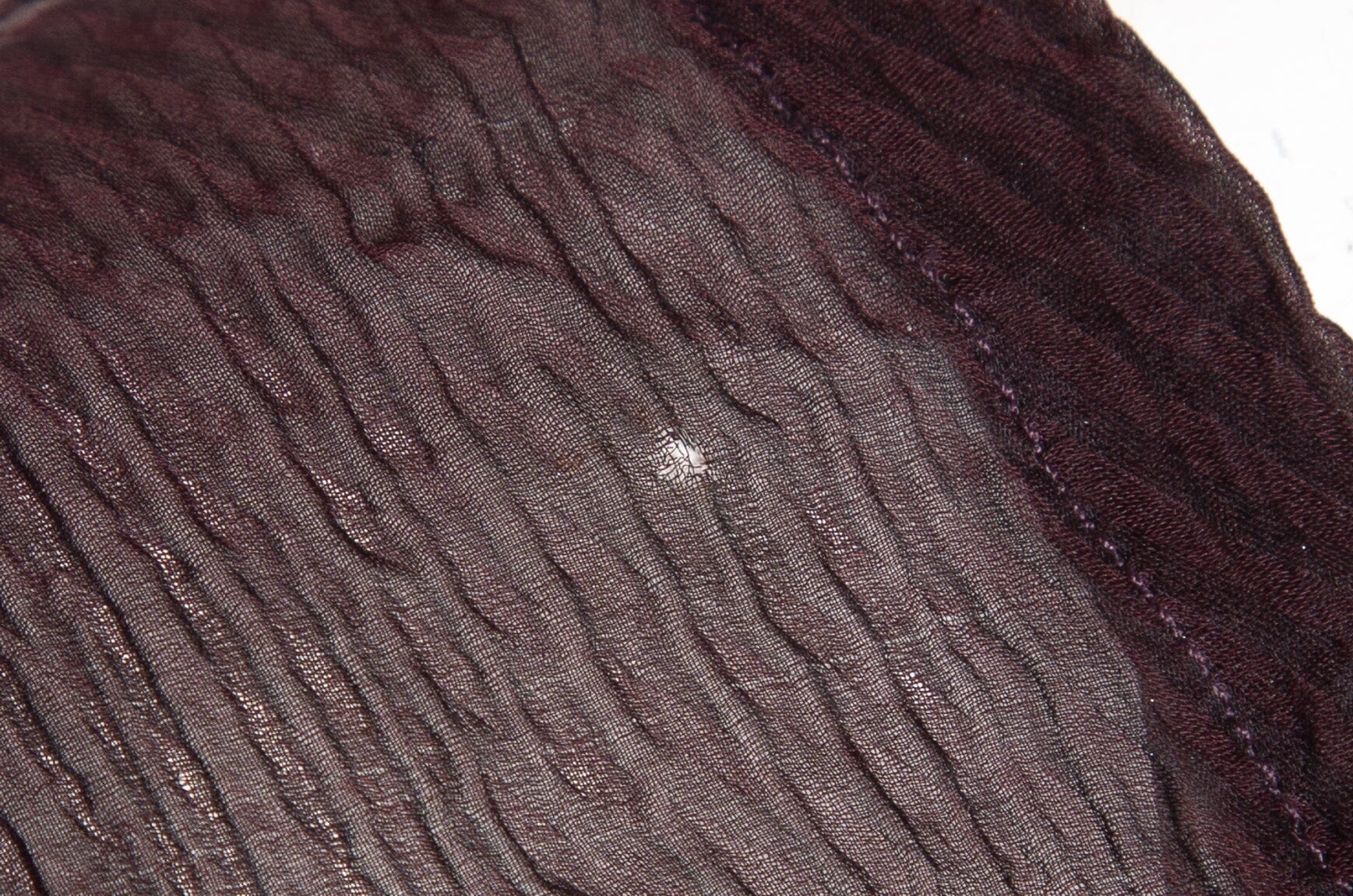 Chanel Burgundy Silk Sheer V-Neck Top SZ 38 - Image 4