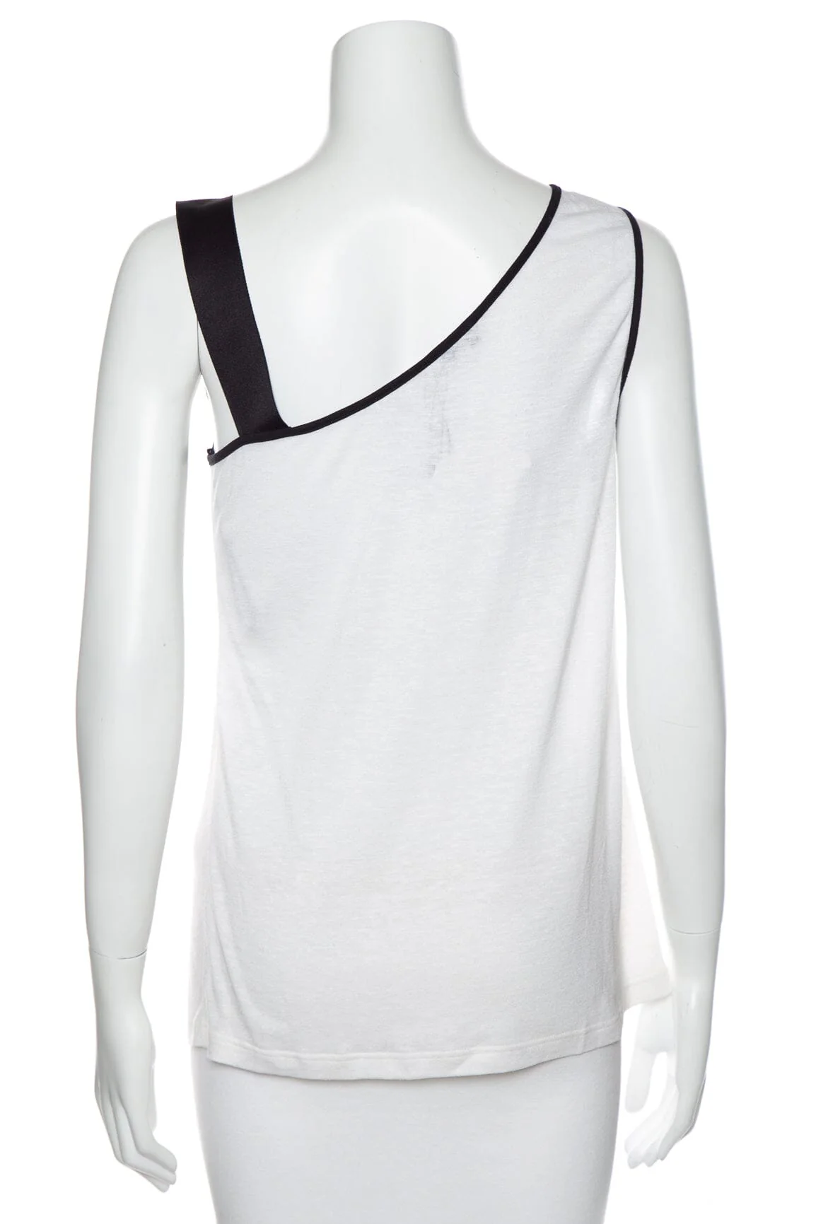 Chanel Cream One Shoulder Clock Design Tank SZ 40 - Image 3