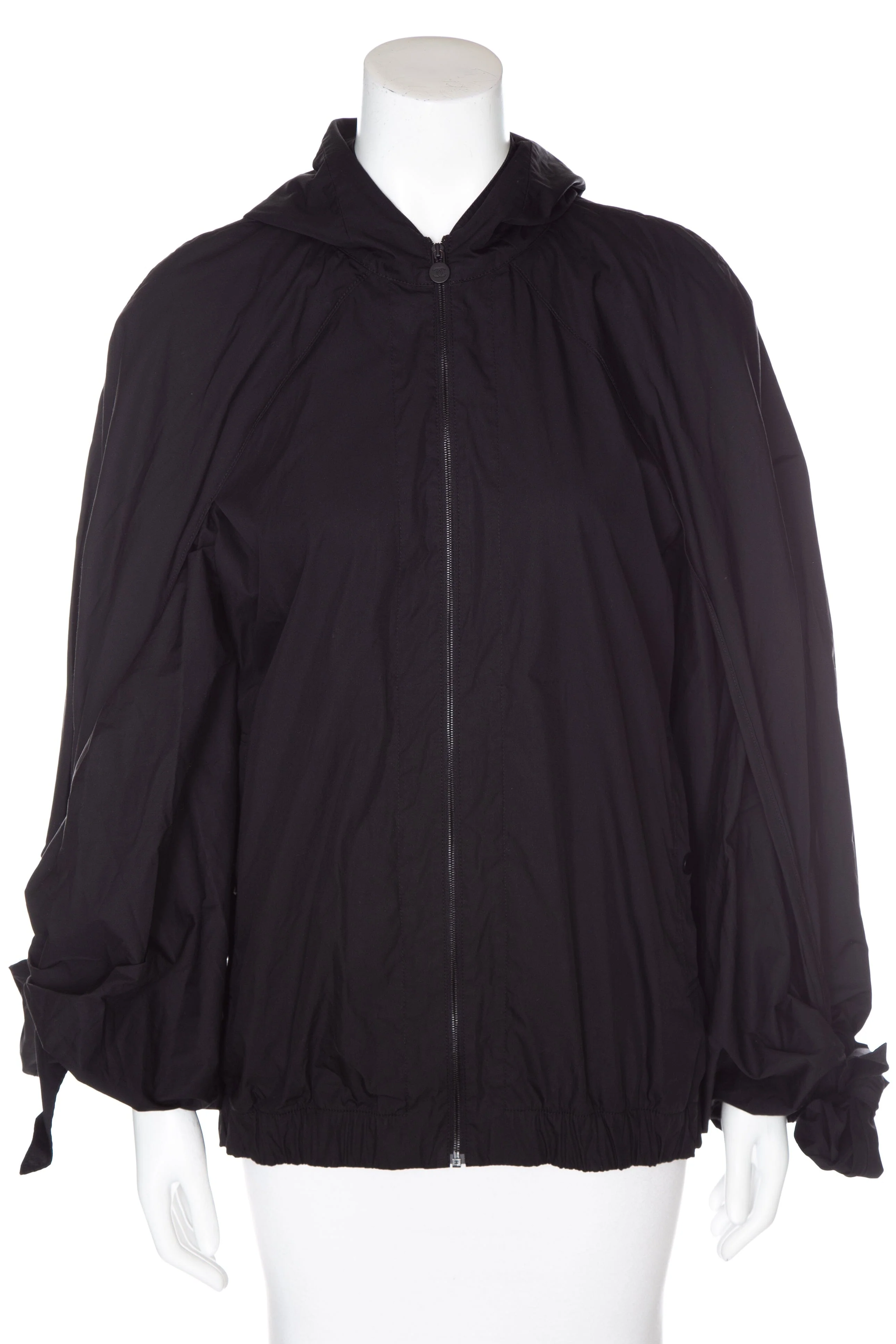 Chanel Cruise 2015 Black Windbreaker Jacket SZ 42