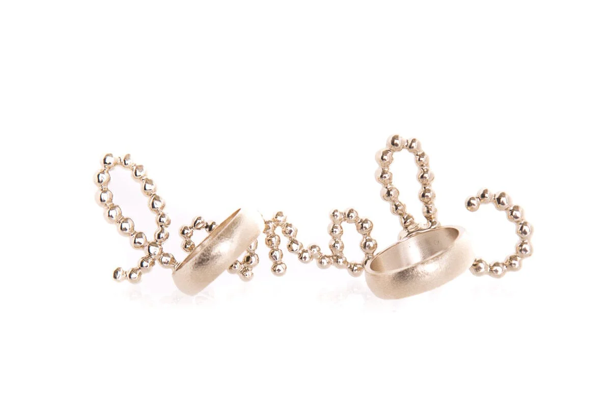 Chanel Gold & Pearl Stack Ring Set SZ 6/7.5 - Image 3