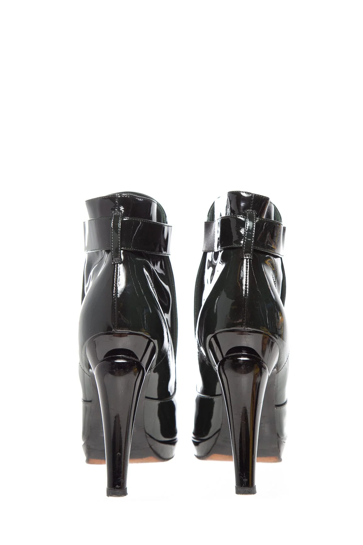 Chanel Green and Black Patent Leather Boots SZ 40.5 - Image 4