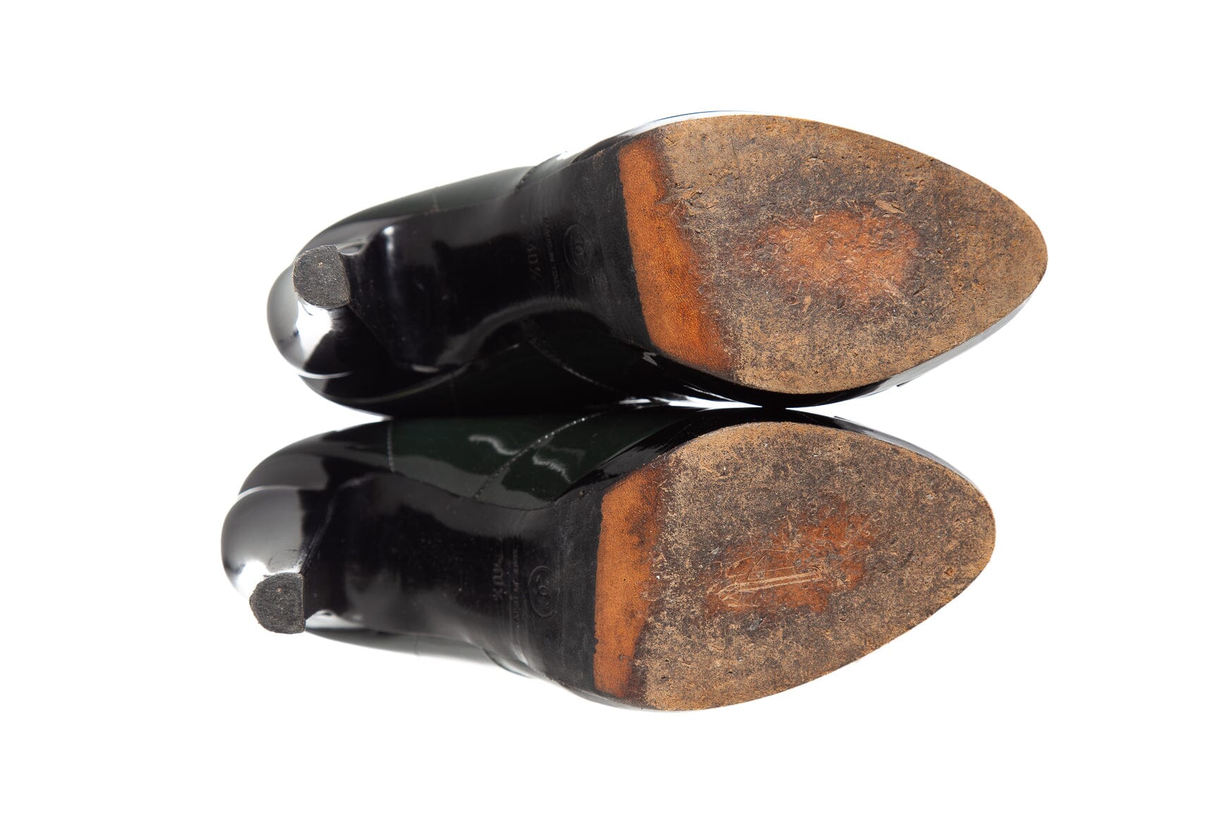 Chanel Green and Black Patent Leather Boots SZ 40.5 - Image 5