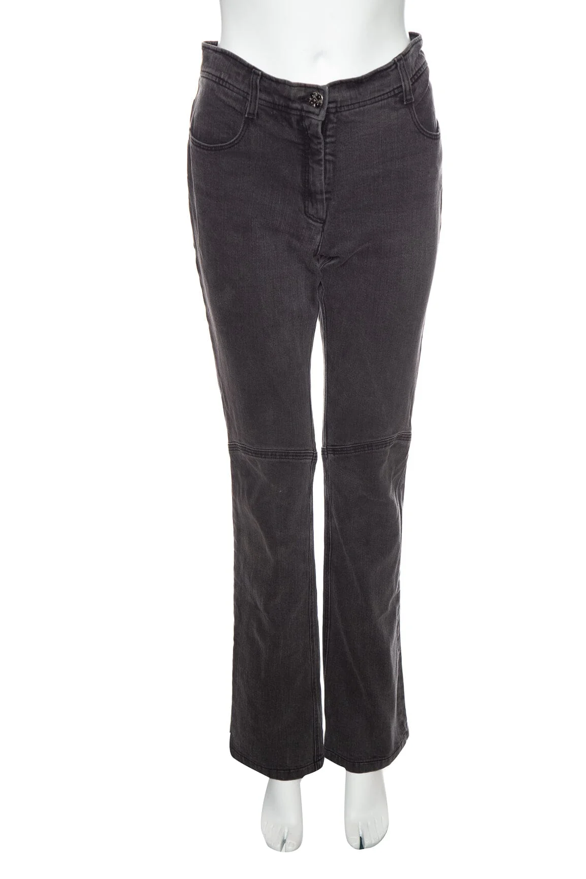 Chanel Grey Straight Leg Jeans SZ 40
