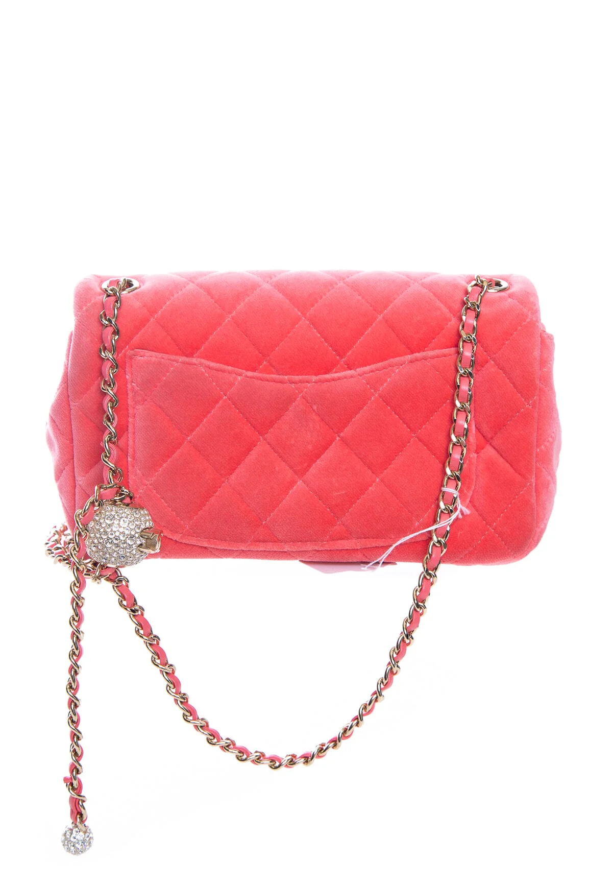 Chanel Hot Pink Velvet Matelasse Pearl Crush Cross-Body - Image 3