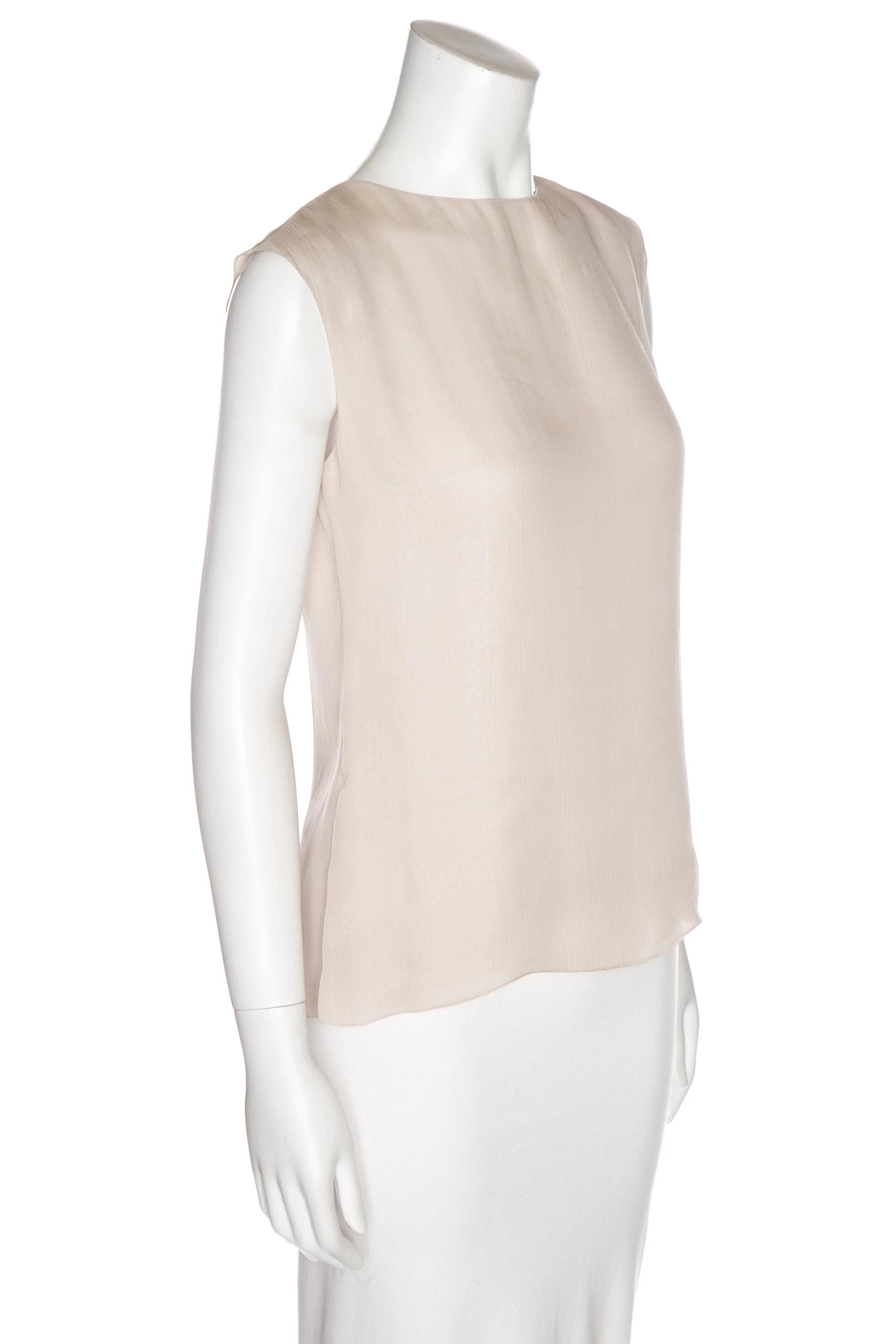 Chanel Ivory Sleeveless Button Up Back Tank - Image 2