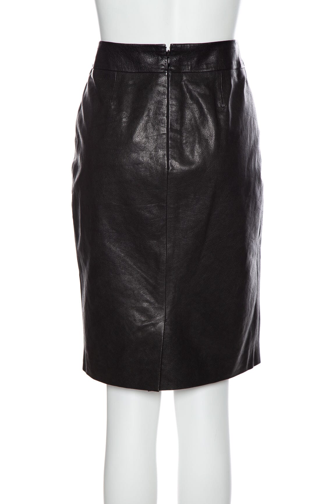 Chanel Leather Pencil Skirt SZ 40 - Image 3