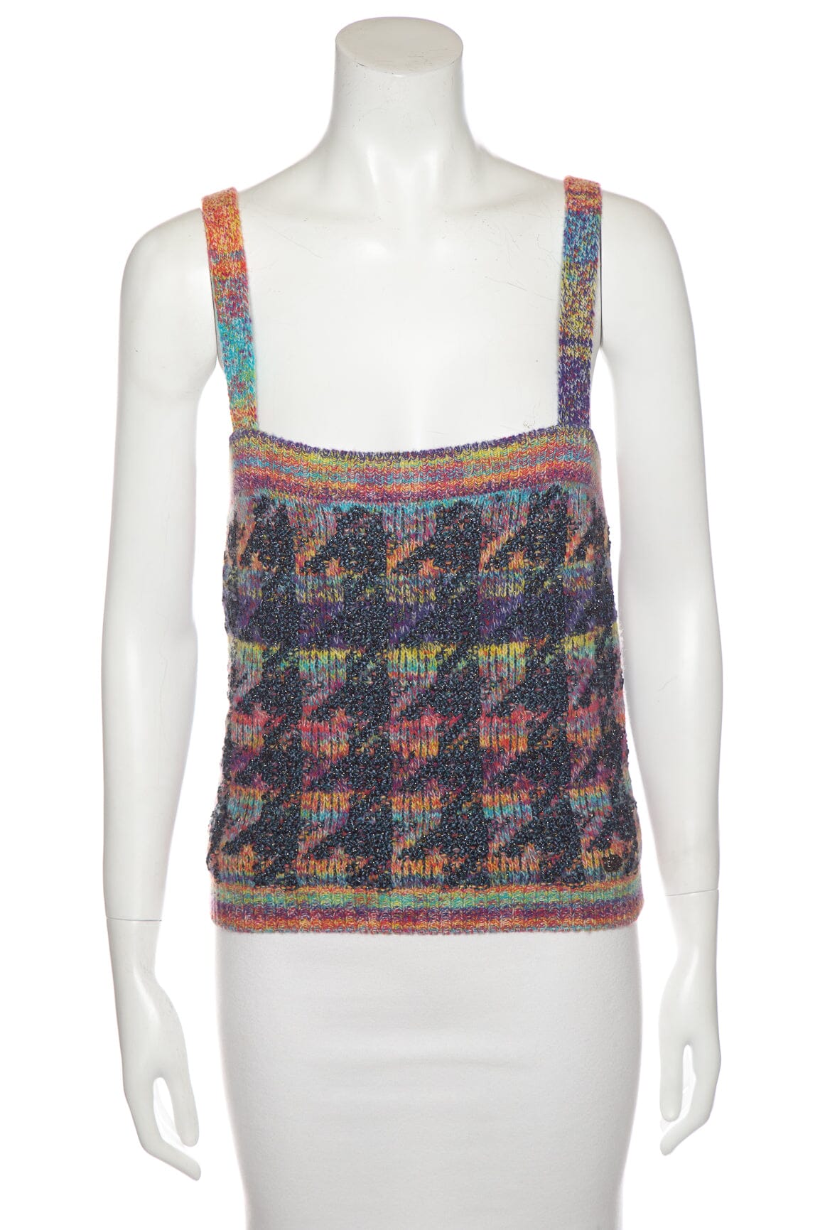Chanel Multicolor Knit Cropped Tank SZ 38