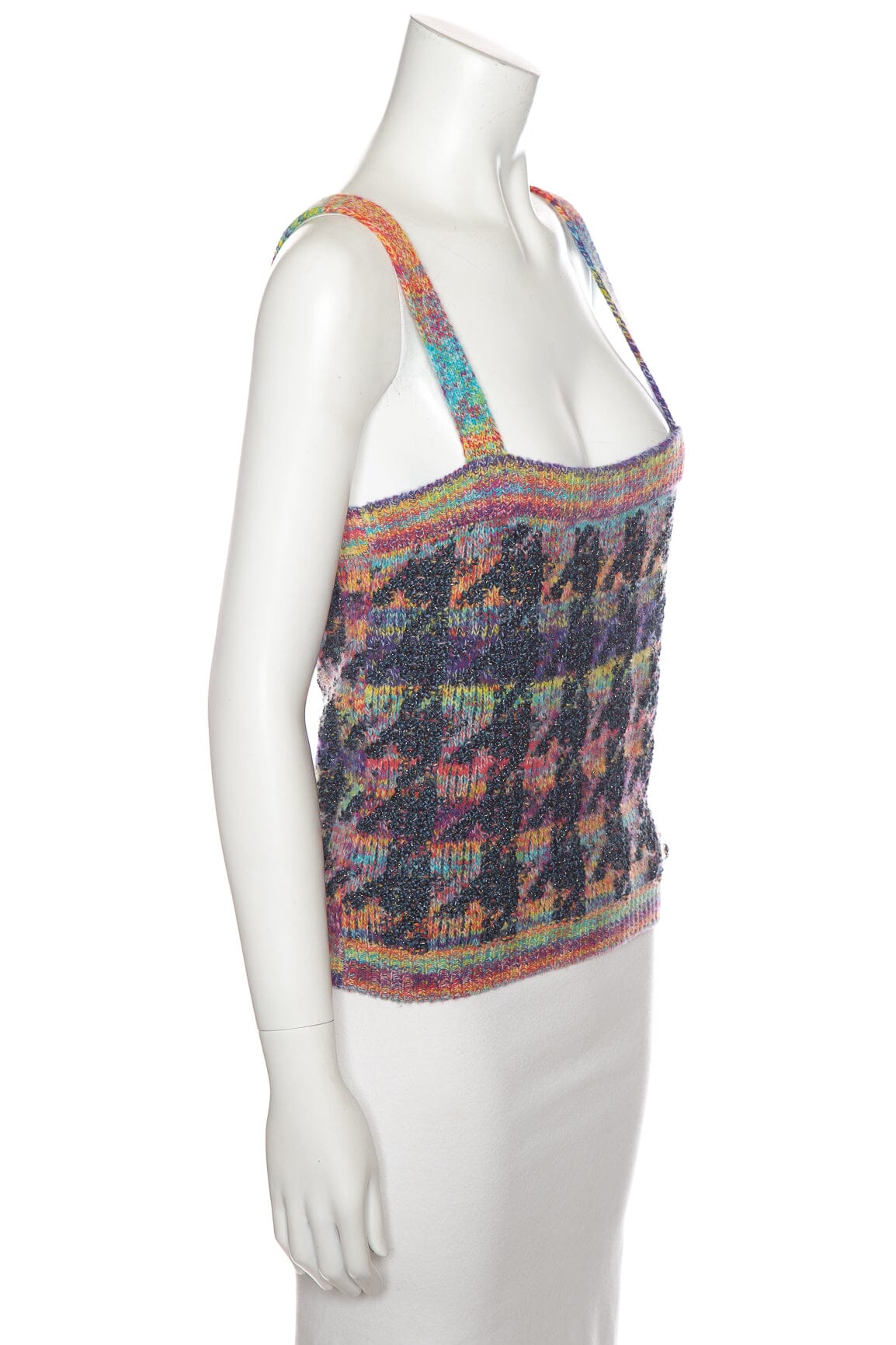 Chanel Multicolor Knit Cropped Tank SZ 38 - Image 2