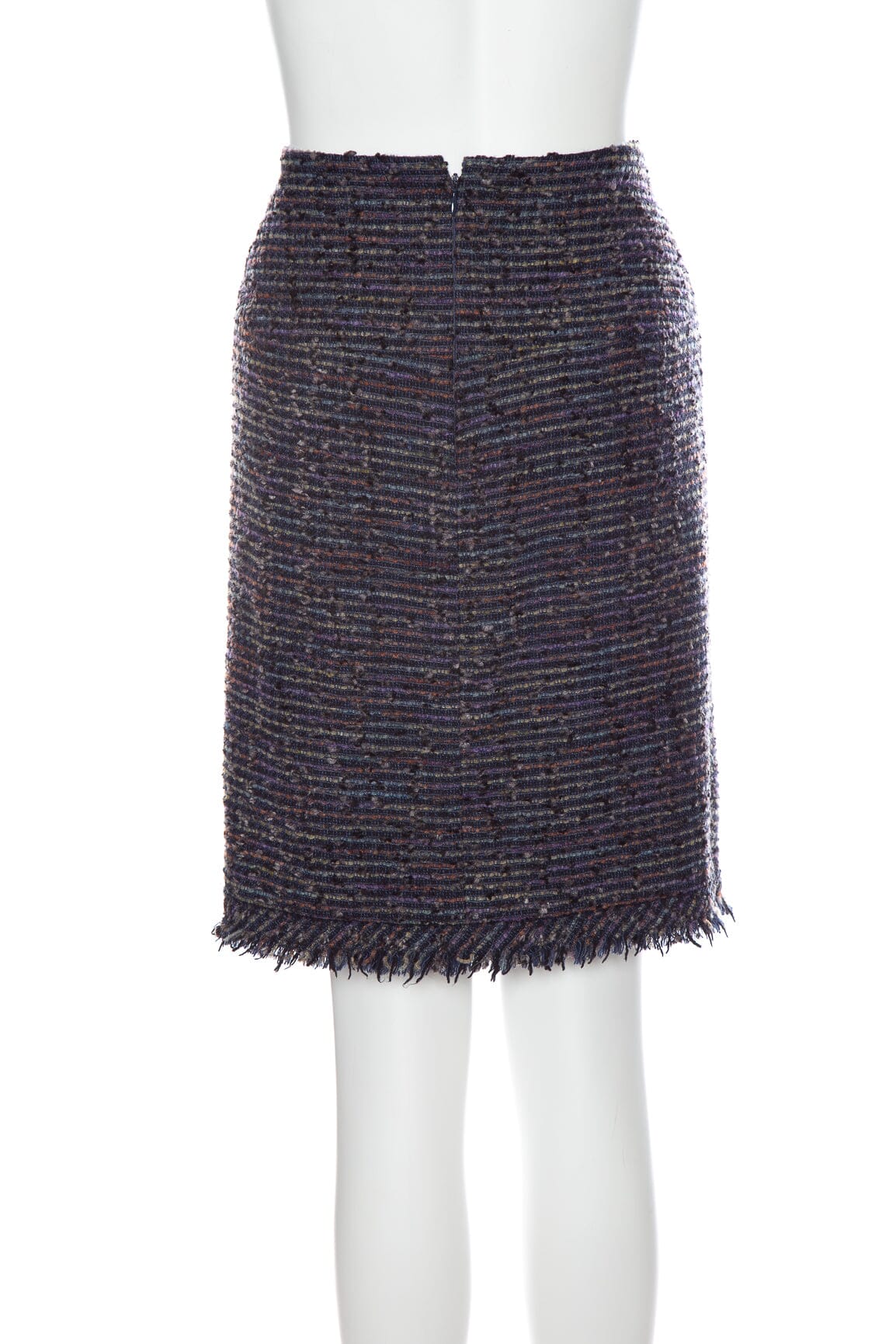 Chanel Navy Multicolor Tweed Skirt SZ 38 - Image 3