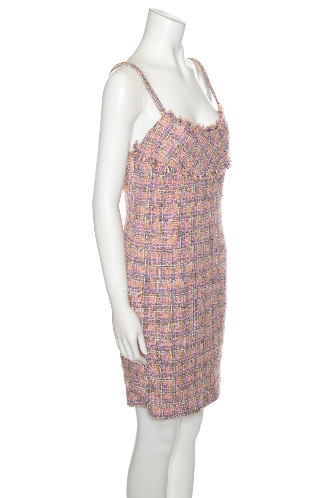 Chanel Pink Multicolor Tweed Mini Dress SZ 42 - Image 2