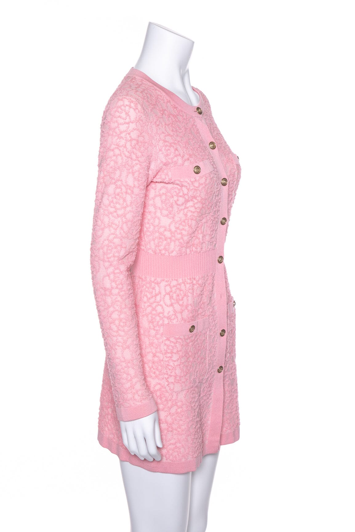 Chanel Pink Terry Cloth Button Down Dress SZ 34 - Image 2