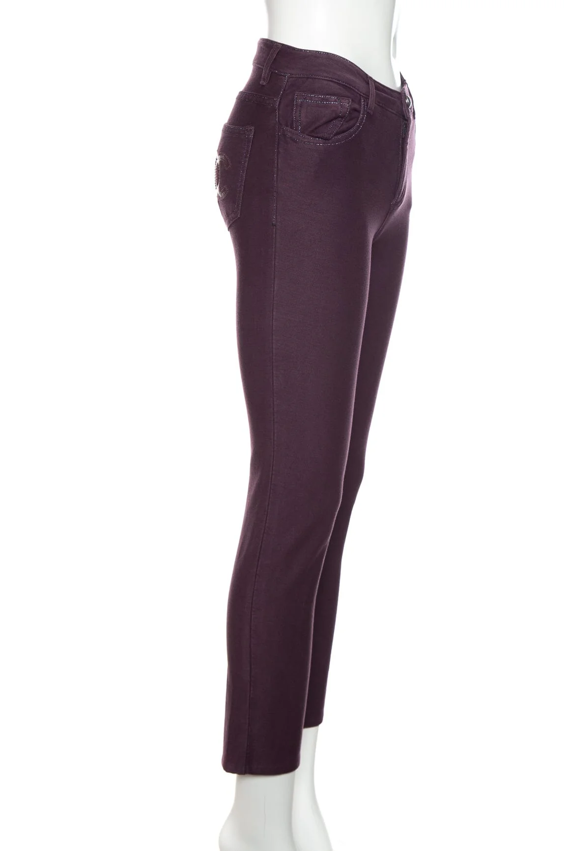 Chanel Purple Skinny Leg Jeans SZ 34 - Image 2