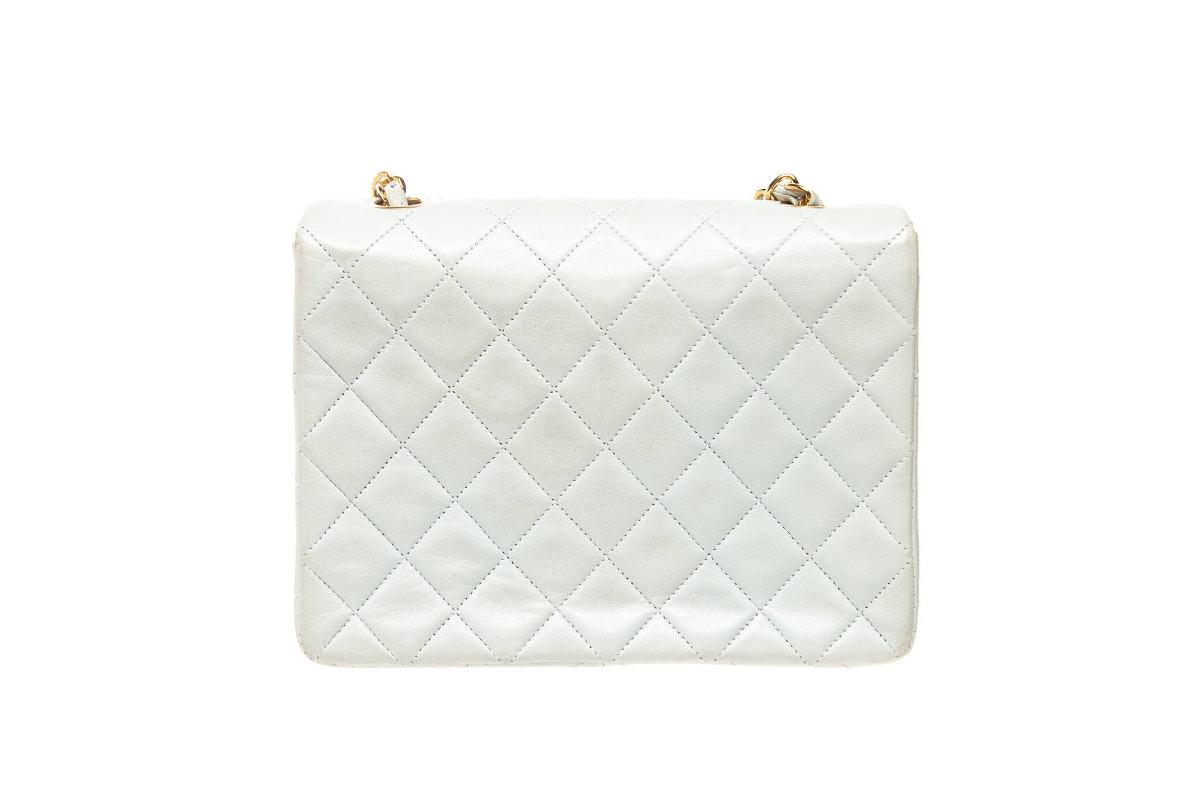 Chanel Vintage (1991-1994) Powder Blue Square Flap Shoulder Bag - Image 4