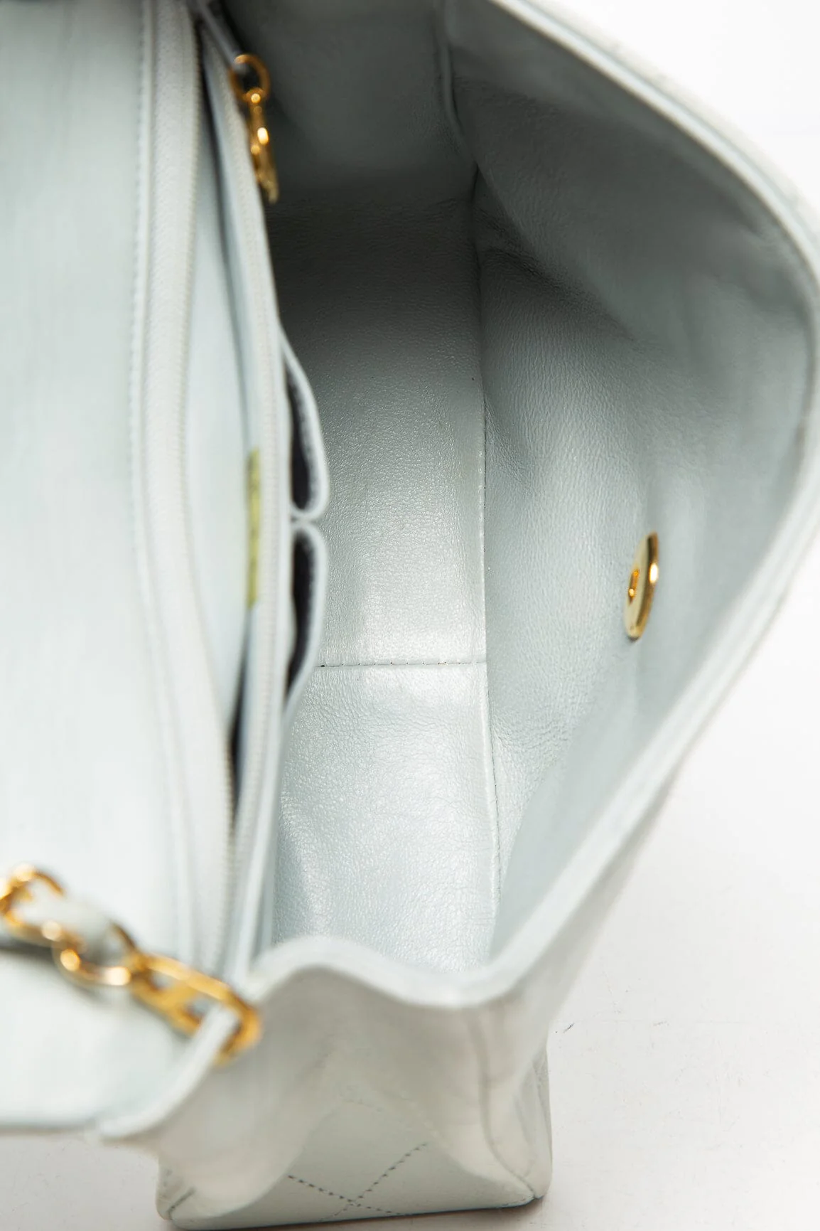 Chanel Vintage (1991-1994) Powder Blue Square Flap Shoulder Bag - Image 8