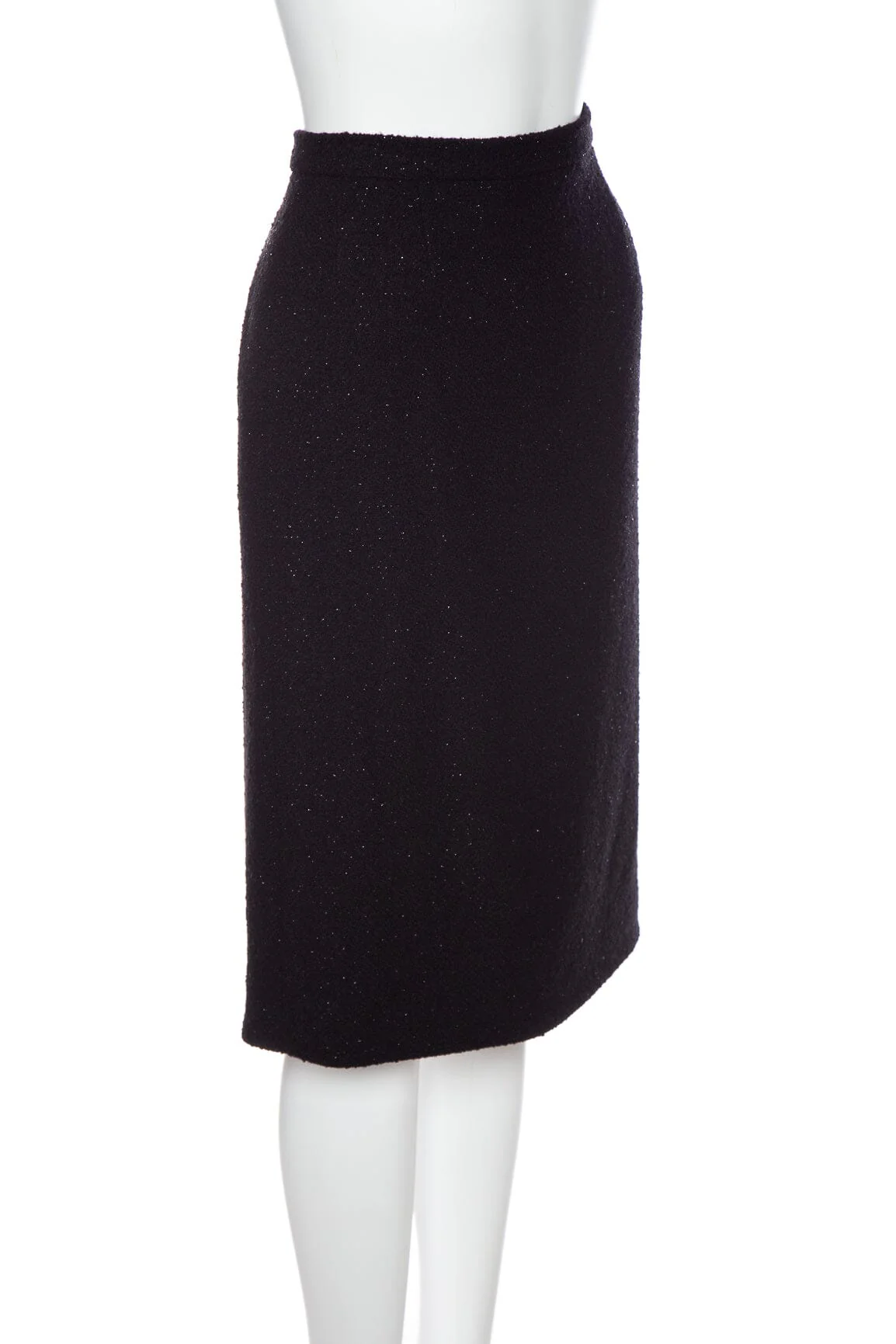 Chanel Vintage 1993 Autumn Black Glitter Detail Skirt SZ 46 - Image 2