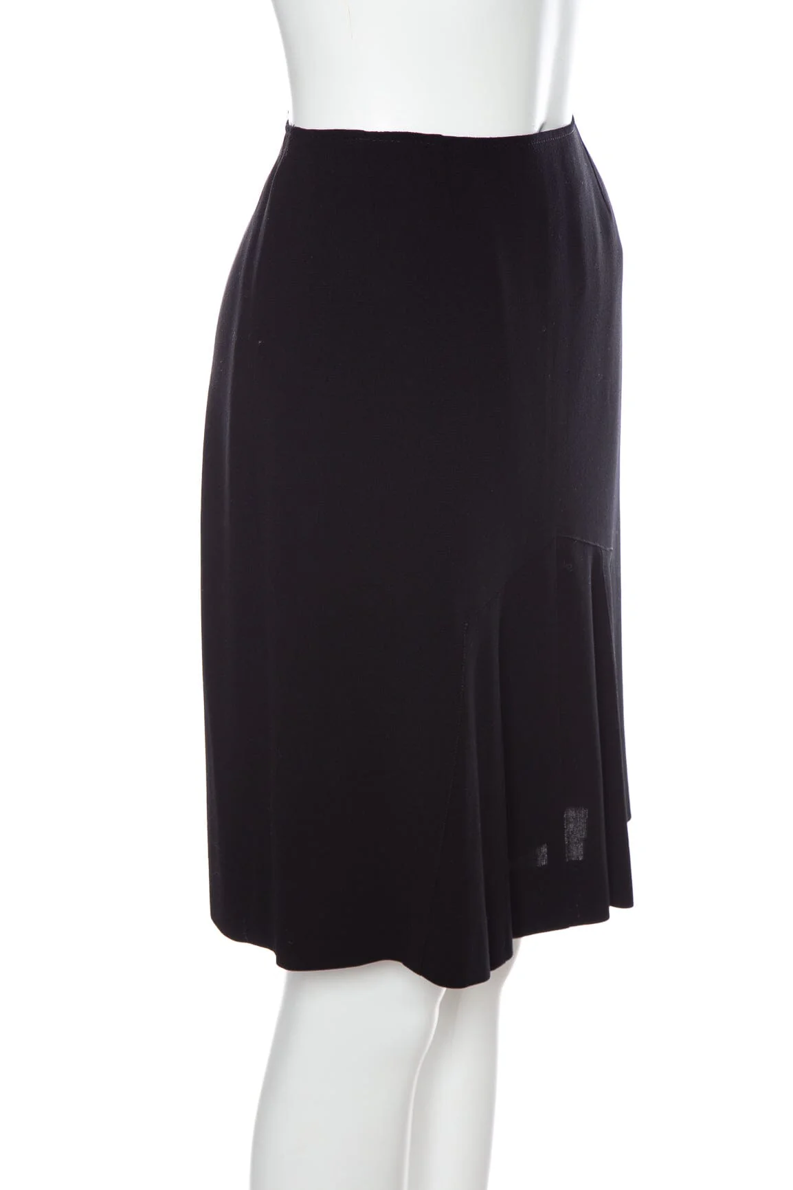 Chanel Vintage Black Pleated Detail Skirt SZ 40 - Image 2